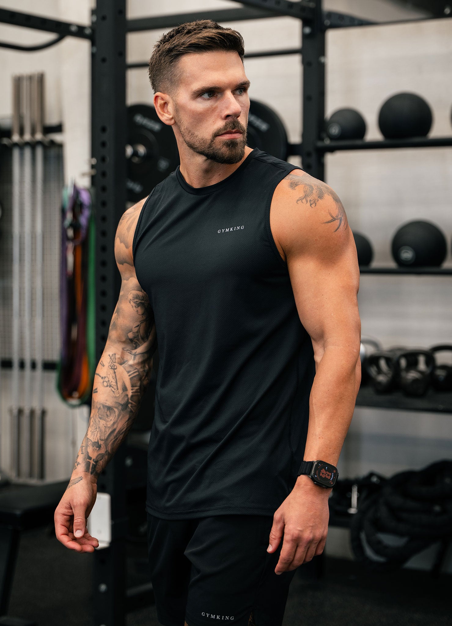 Gym King Energy Linear Vest - Black