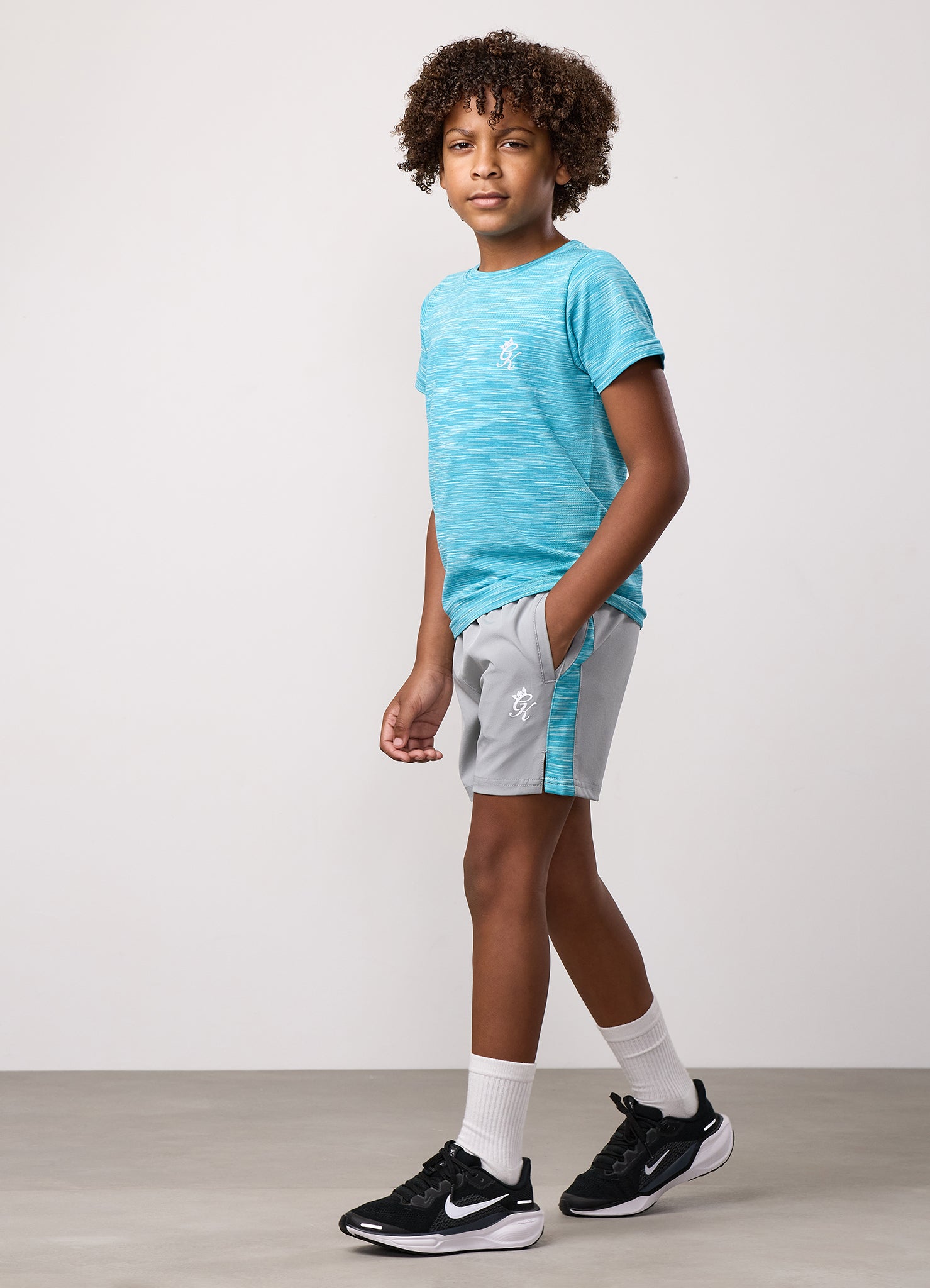 Gym King Kids Energy Space Dye Tee - Ocean Blue Multi