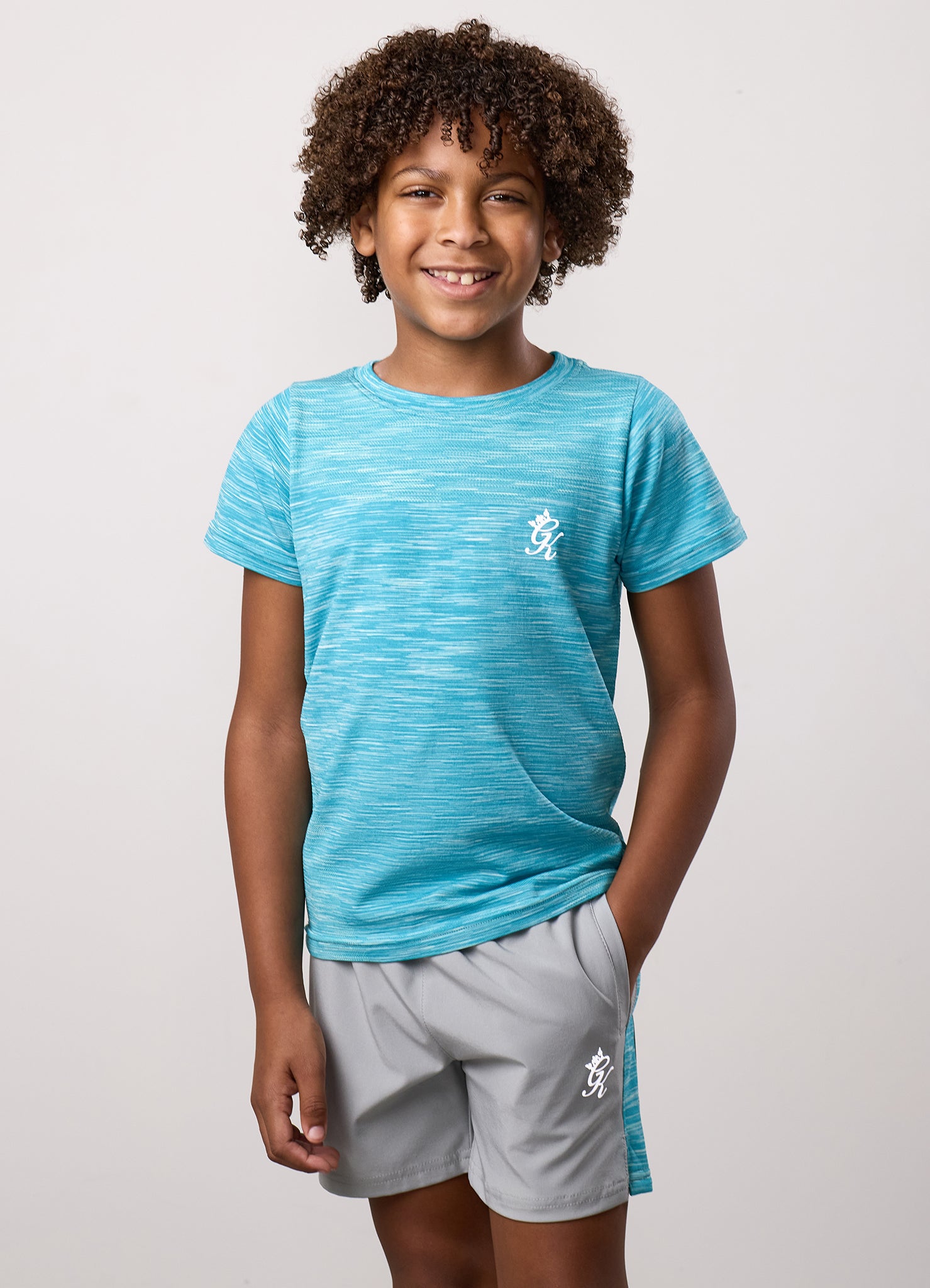 Gym King Kids Energy Space Dye Tee - Ocean Blue Multi
