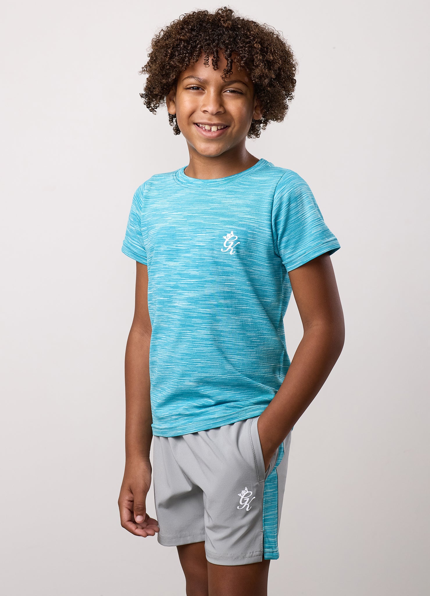 Gym King Kids Energy Space Dye Tee - Ocean Blue Multi