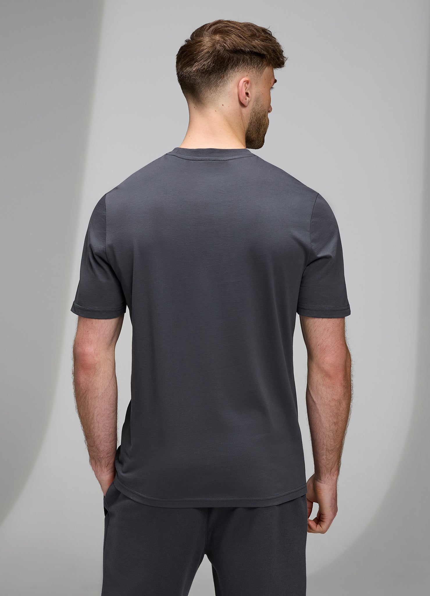 Gym King Established Regular Fit Tee - Pewter/White