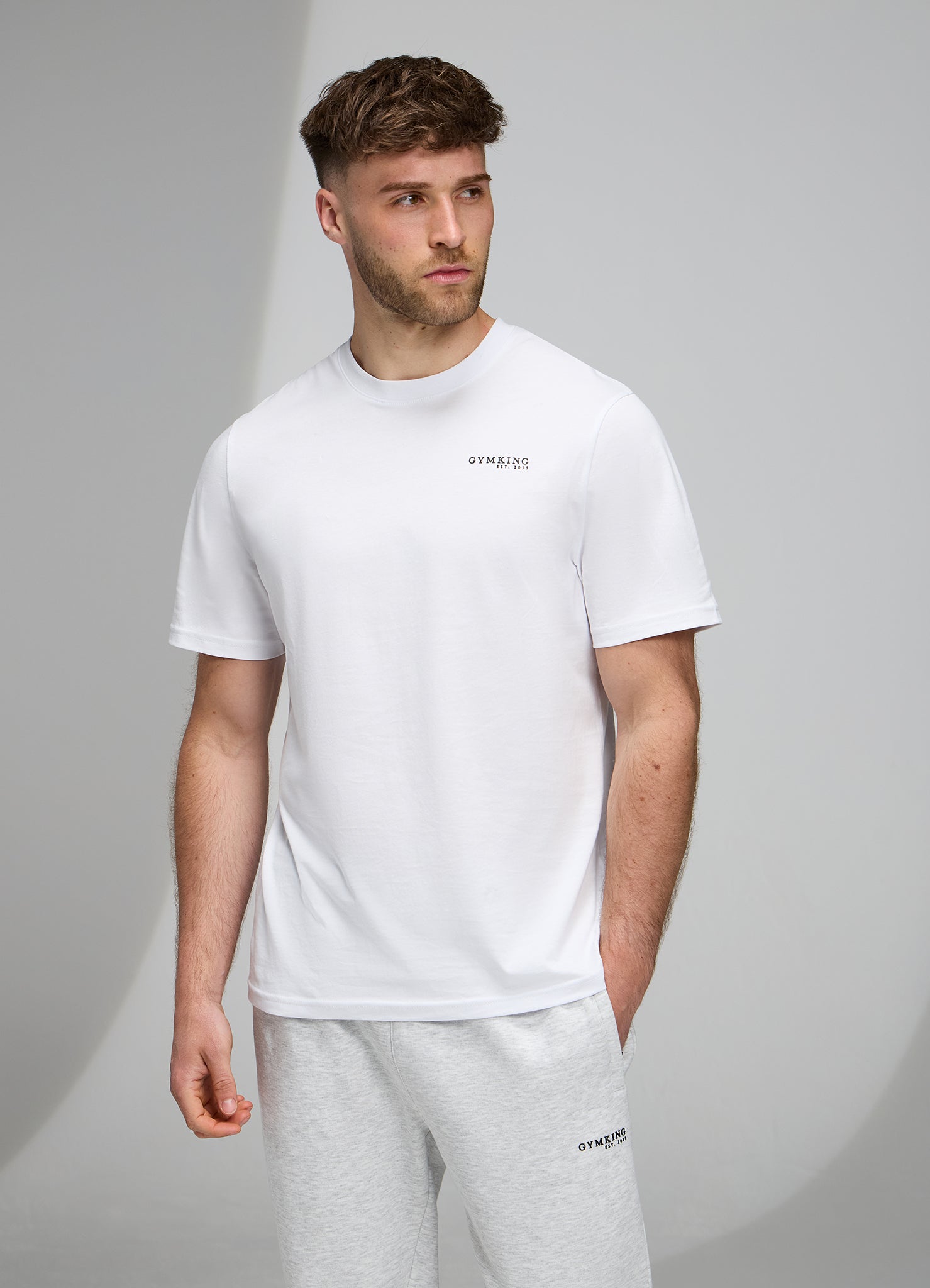 Gym King Established Regular Fit Tee - White