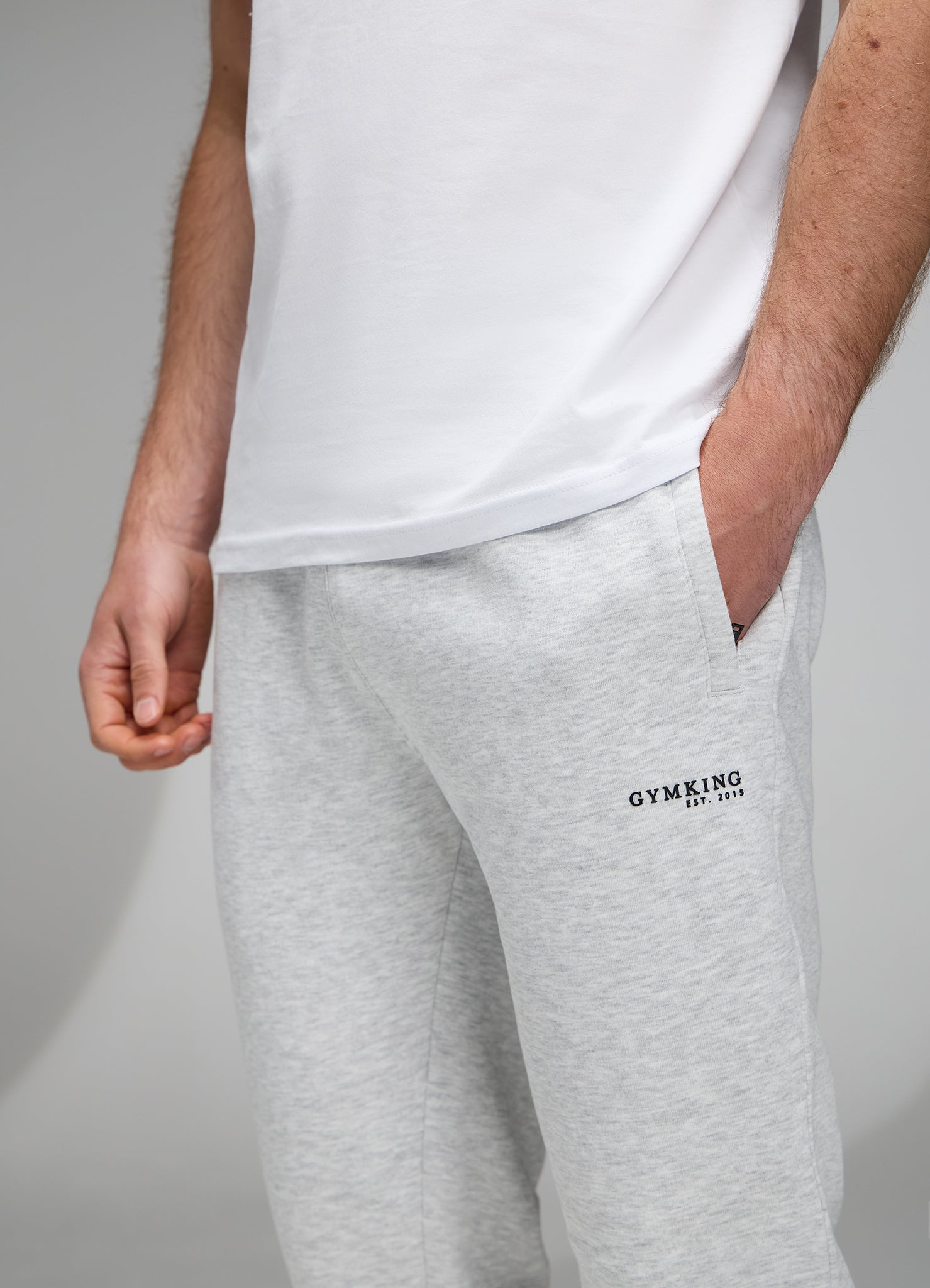 Gym King Established Relaxed Fit Jogger - Snow Marl