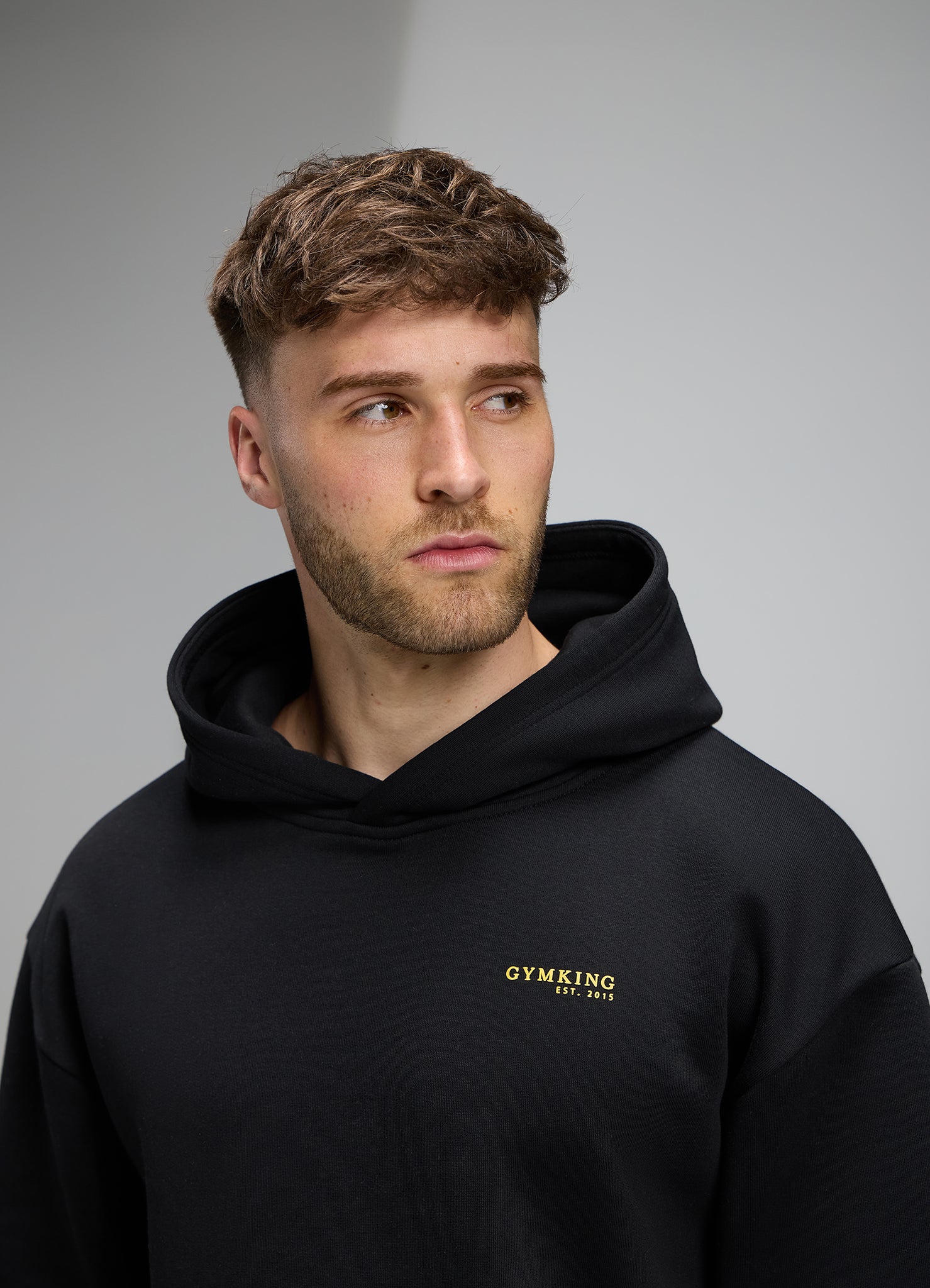 Gym King Established Relaxed Fit Hood - Black/Gold