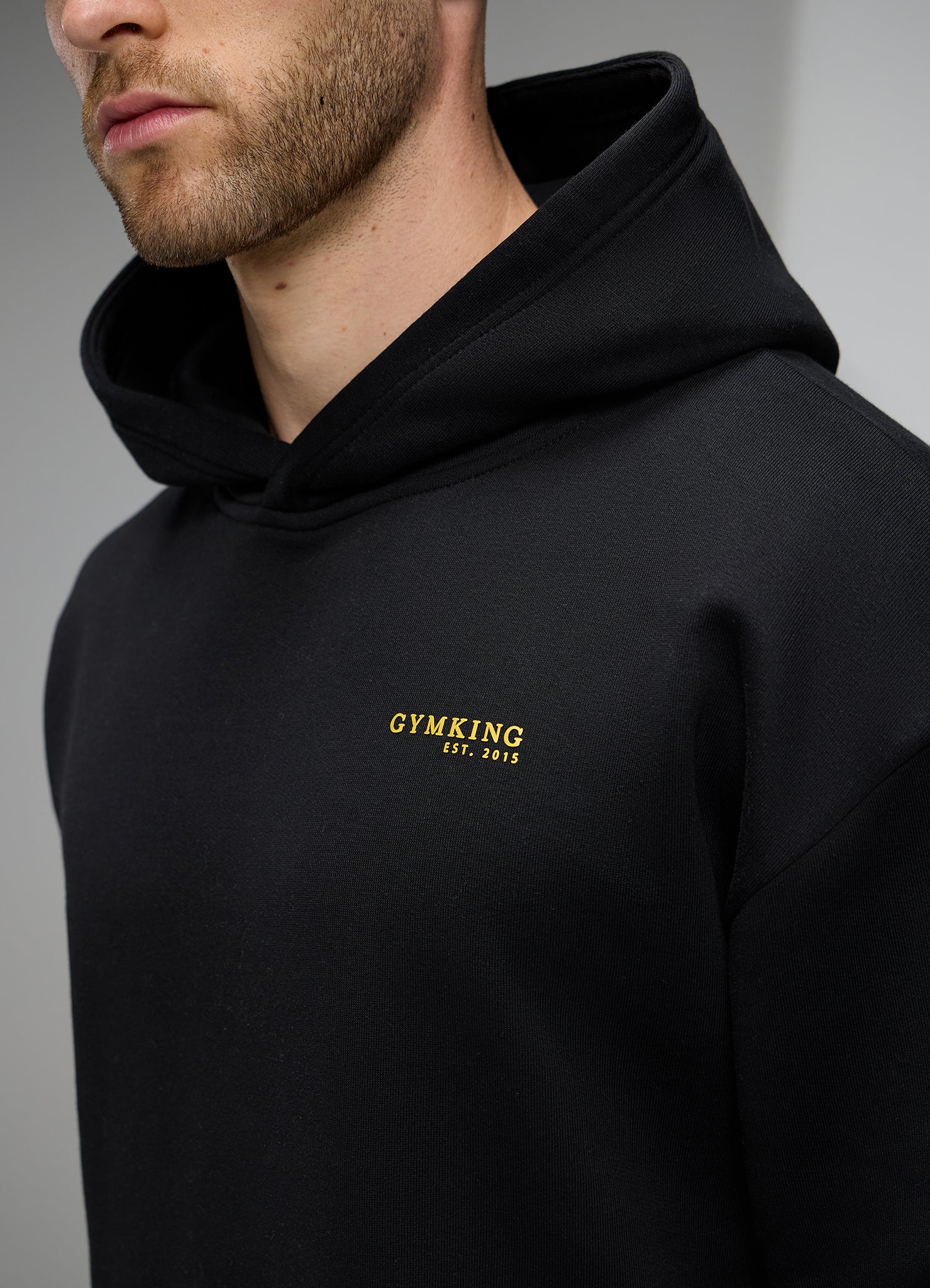 Gym King Established Relaxed Fit Hood - Black/Gold