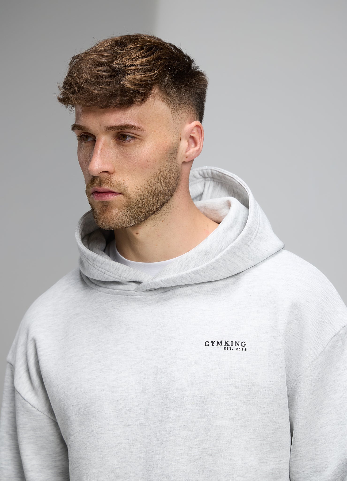 Gym King Established Relaxed Fit Hood - Snow Marl