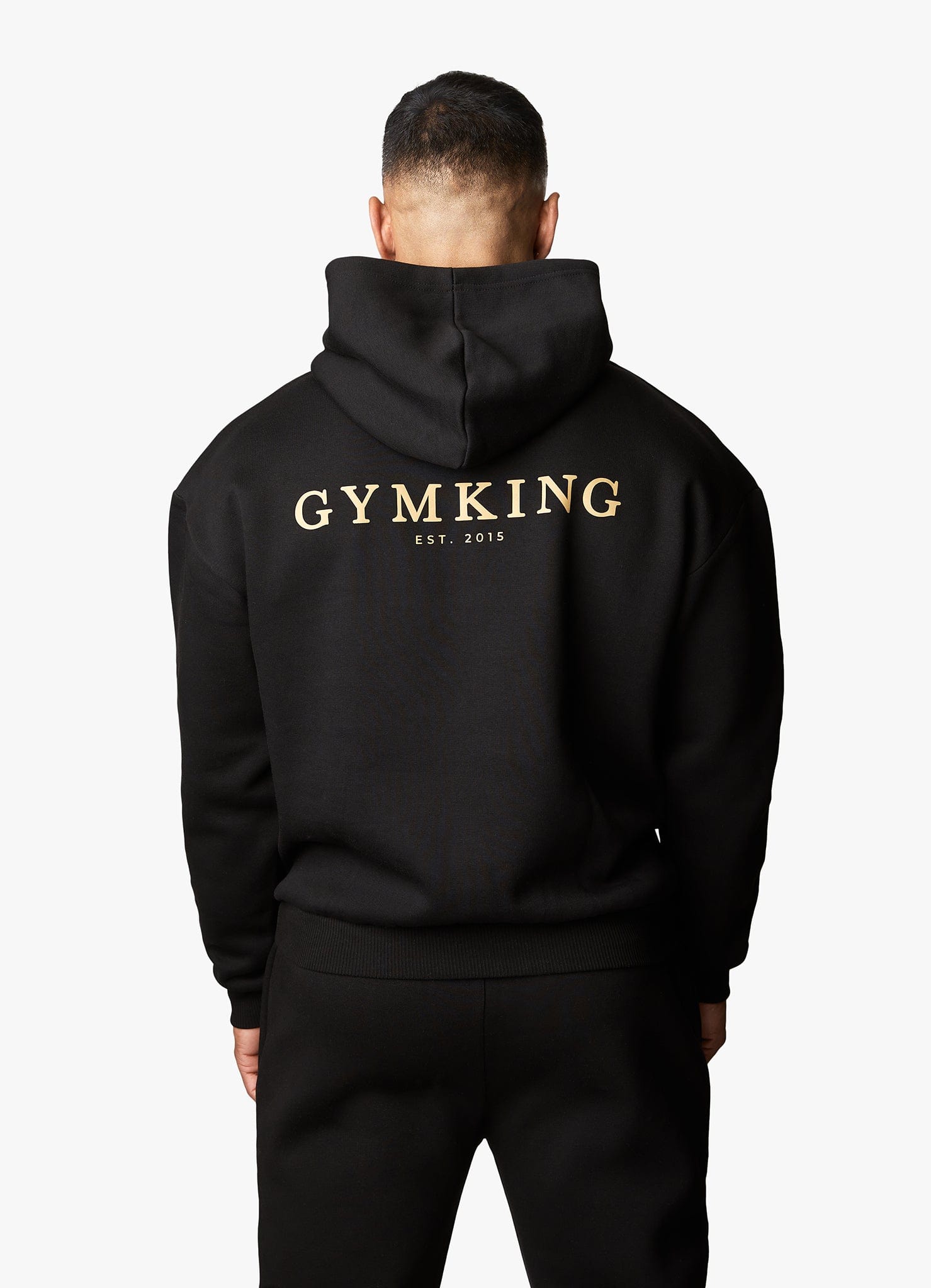 Gym King Oversized Logo Hoodie Black/Gold - Main Image