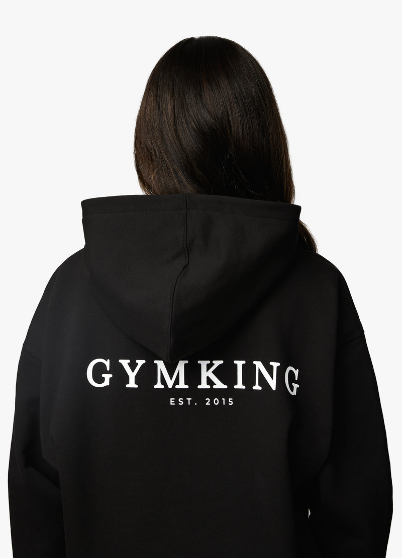 Gym King Established Relaxed Fit Hood - Black/White