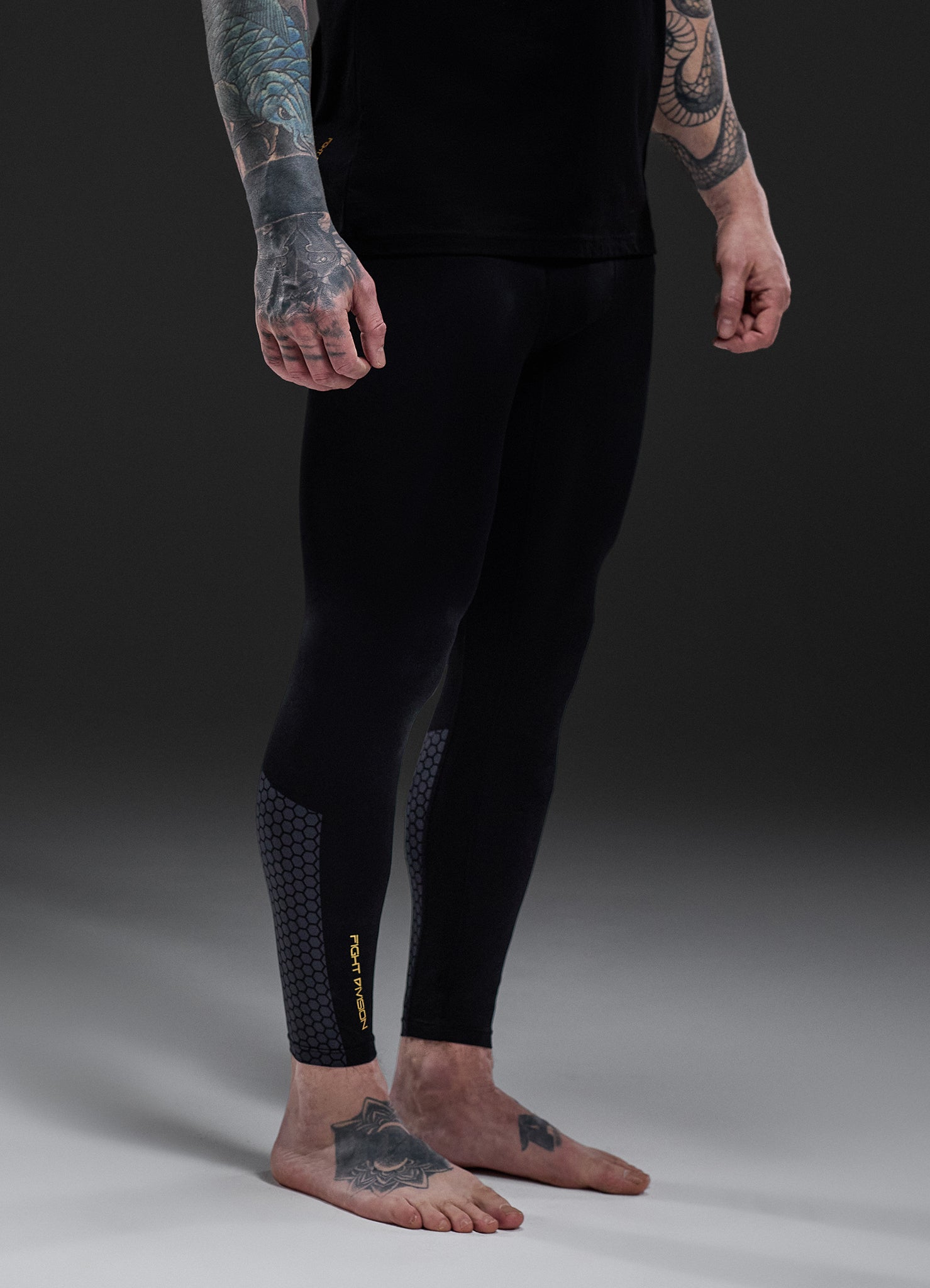 Gym King Fight Division Combat Compression Legging - Black