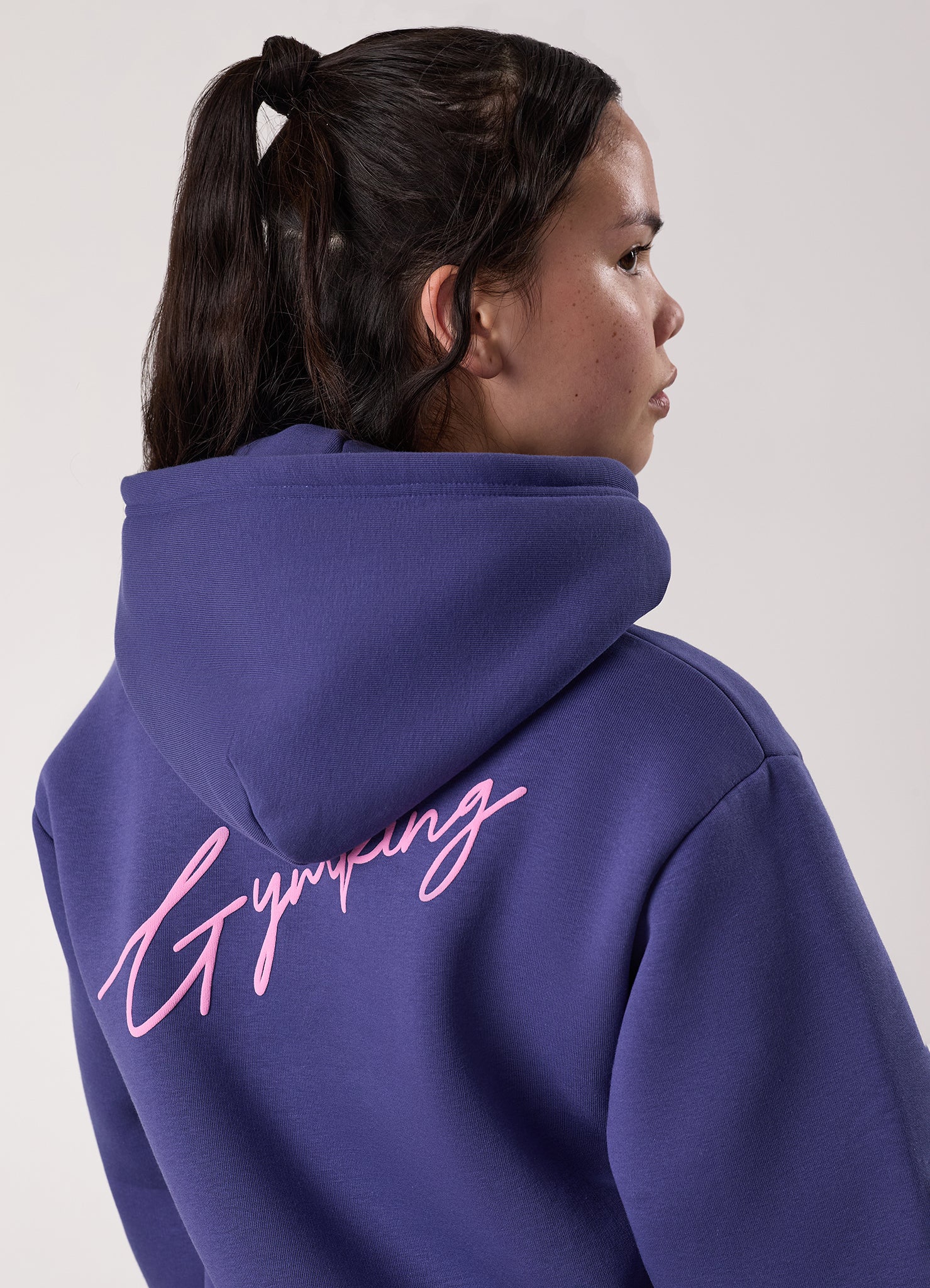 Gym King Kids Script Oversized Hood - Starlight Blue