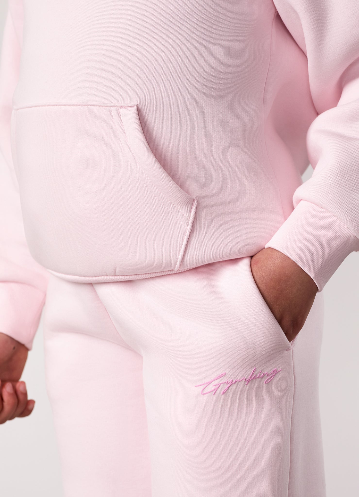 Gym King Kids Script Relaxed Fit Jogger - Baby Pink