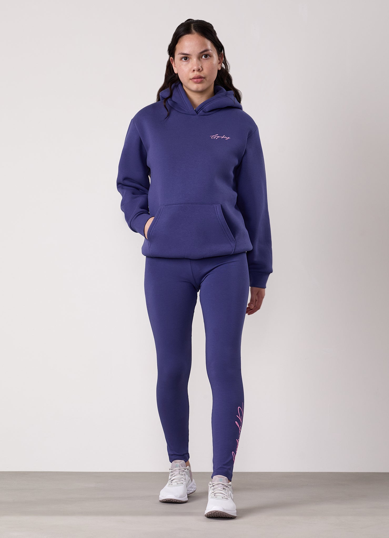 Gym King Kids Script Oversized Hood - Starlight Blue