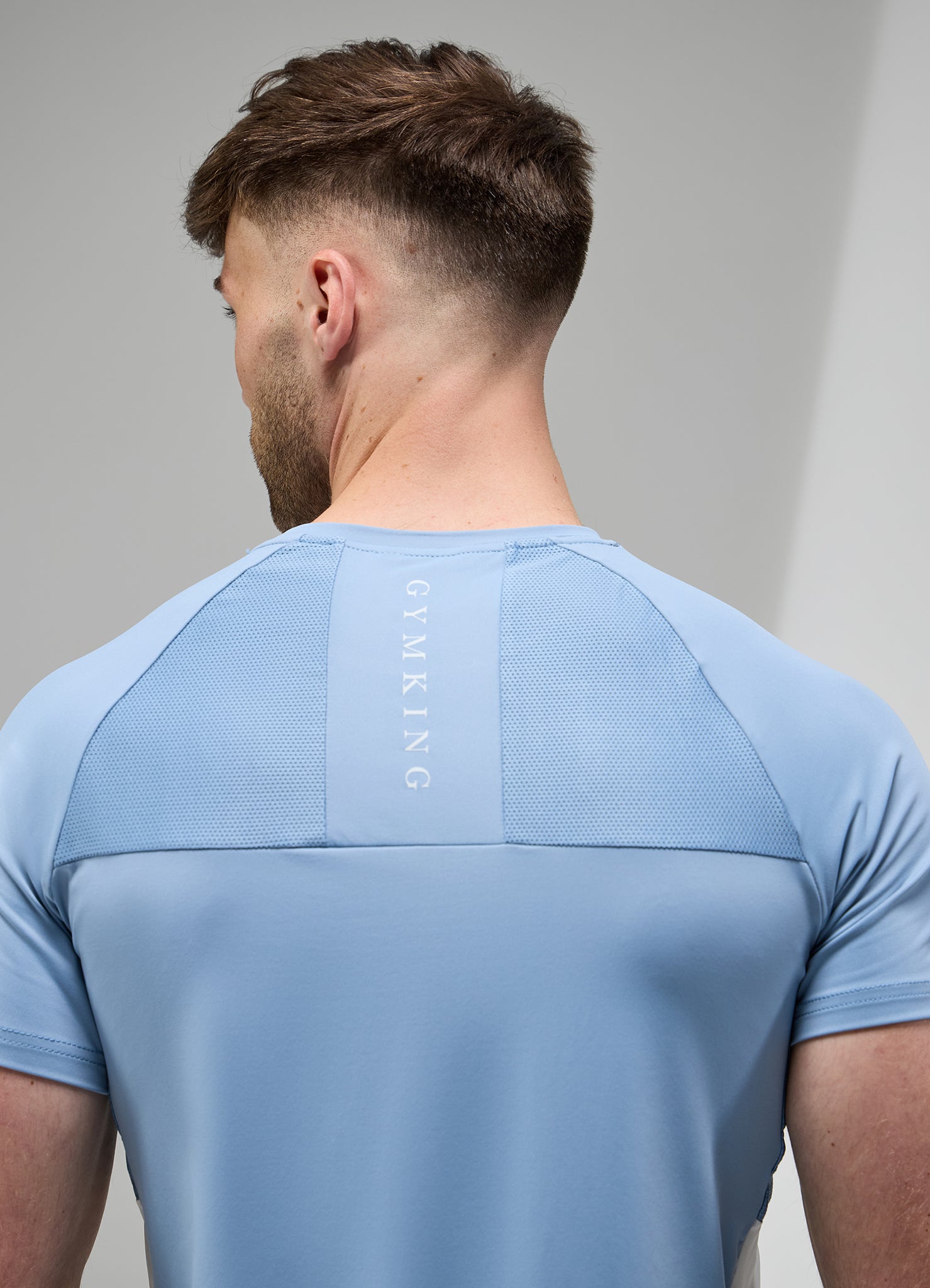 Gym King Focus Woven Tee - Dusk Blue/White