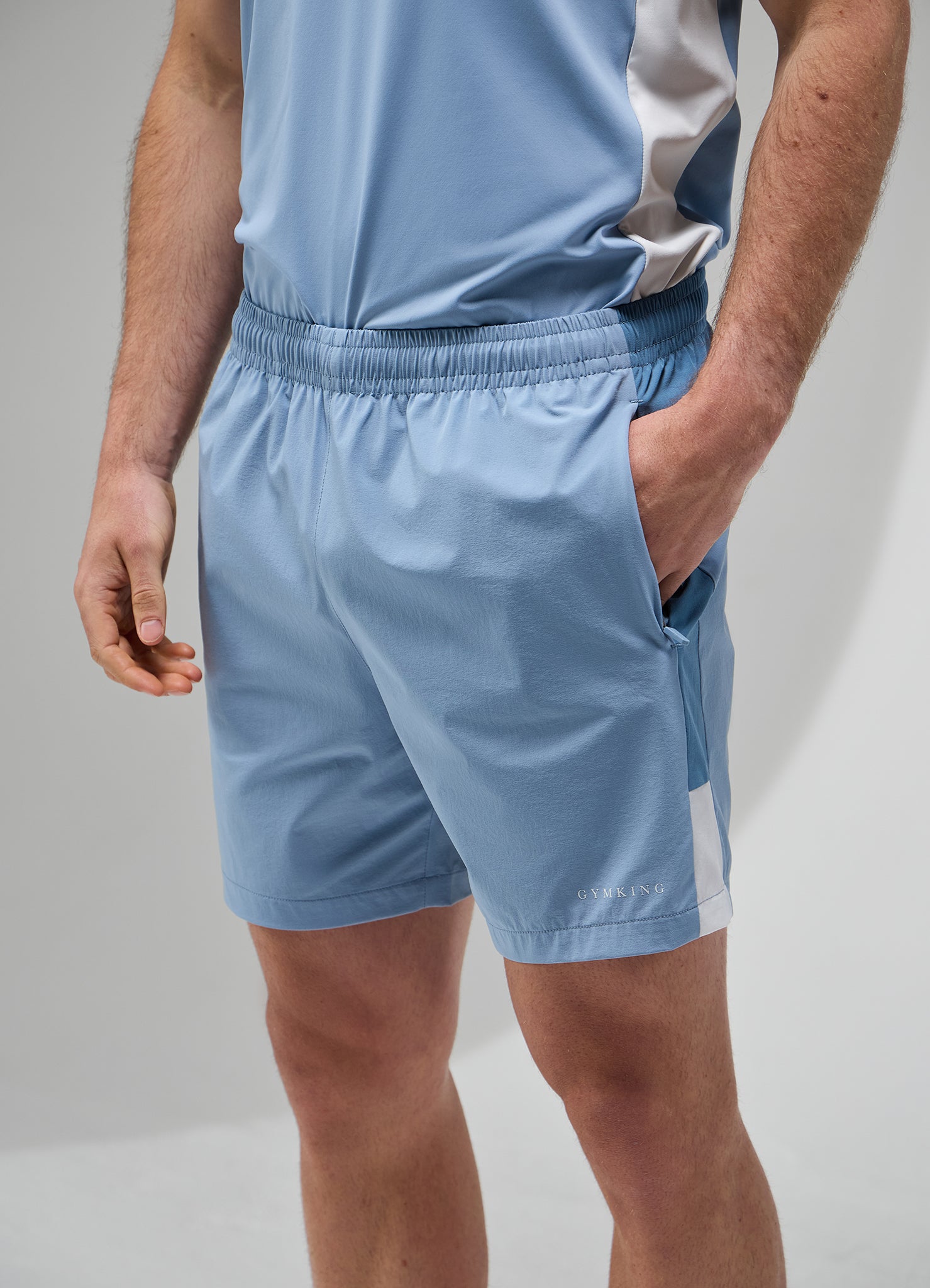 Gym King Focus Woven Short - Dusk Blue/White