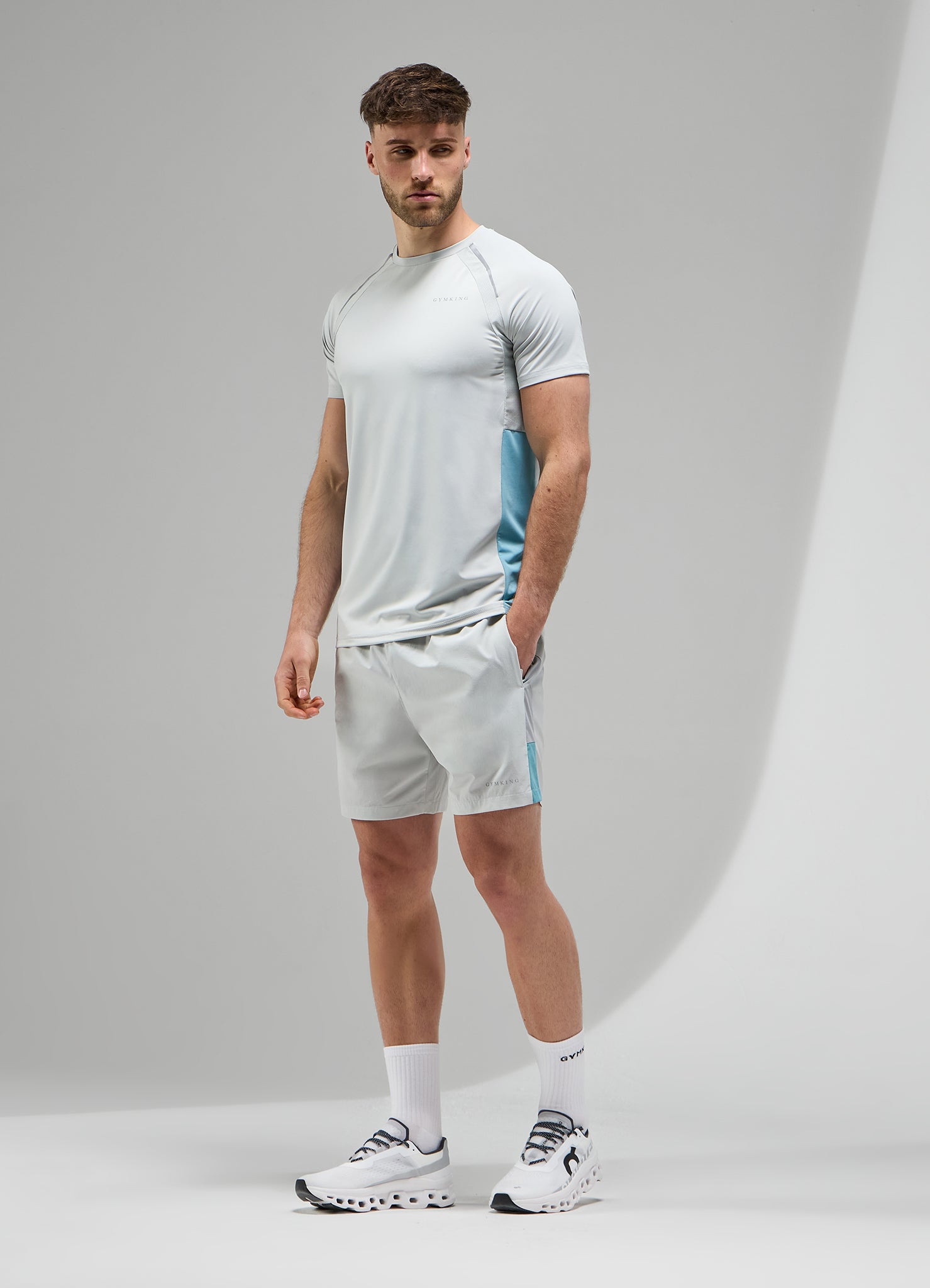 Gym King Focus Woven Short - Light Grey/Urban Grey