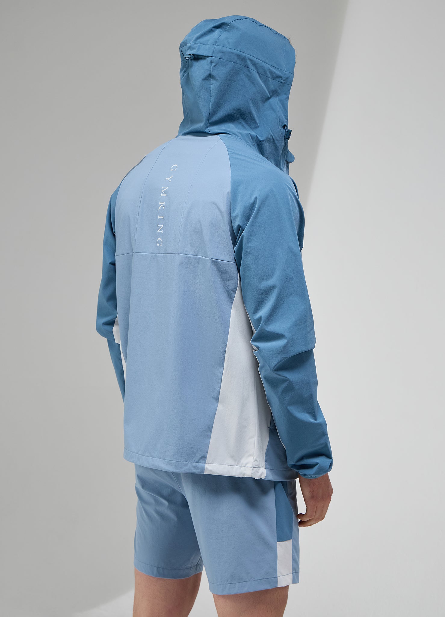 Gym King Focus Tracksuit Hood - Dusk Blue/White