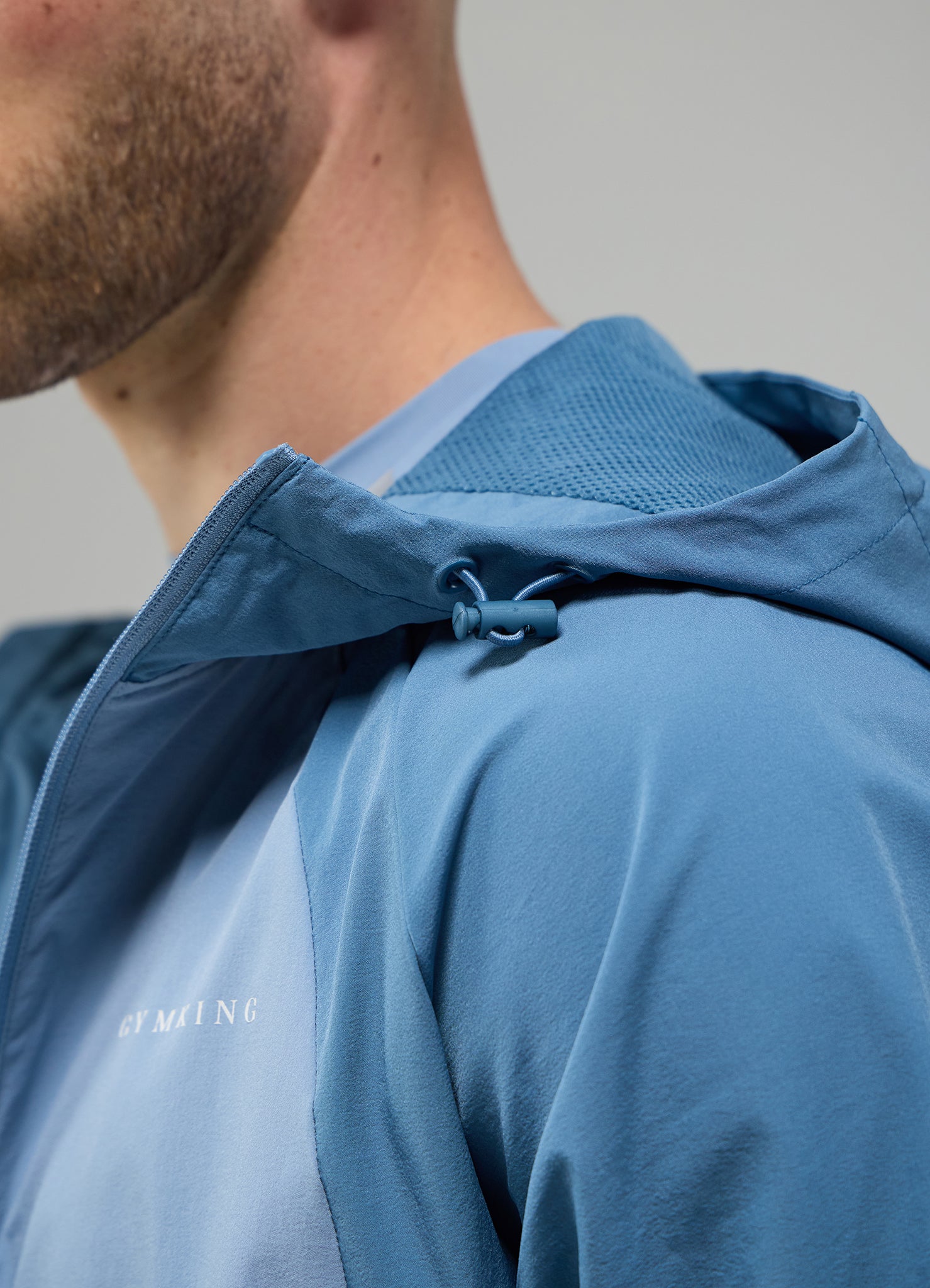 Gym King Focus Tracksuit Hood - Dusk Blue/White