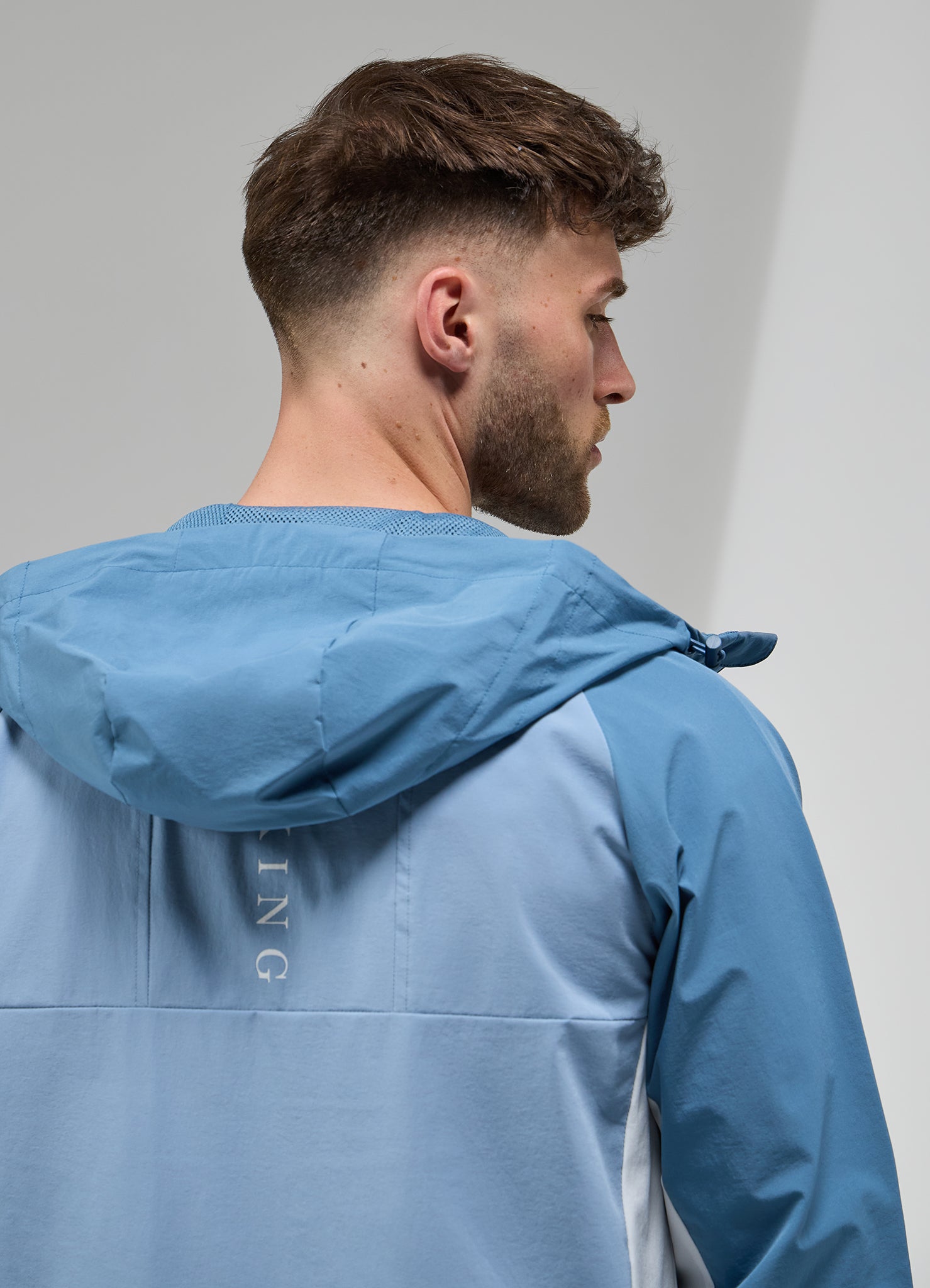 Gym King Focus Tracksuit Hood - Dusk Blue/White