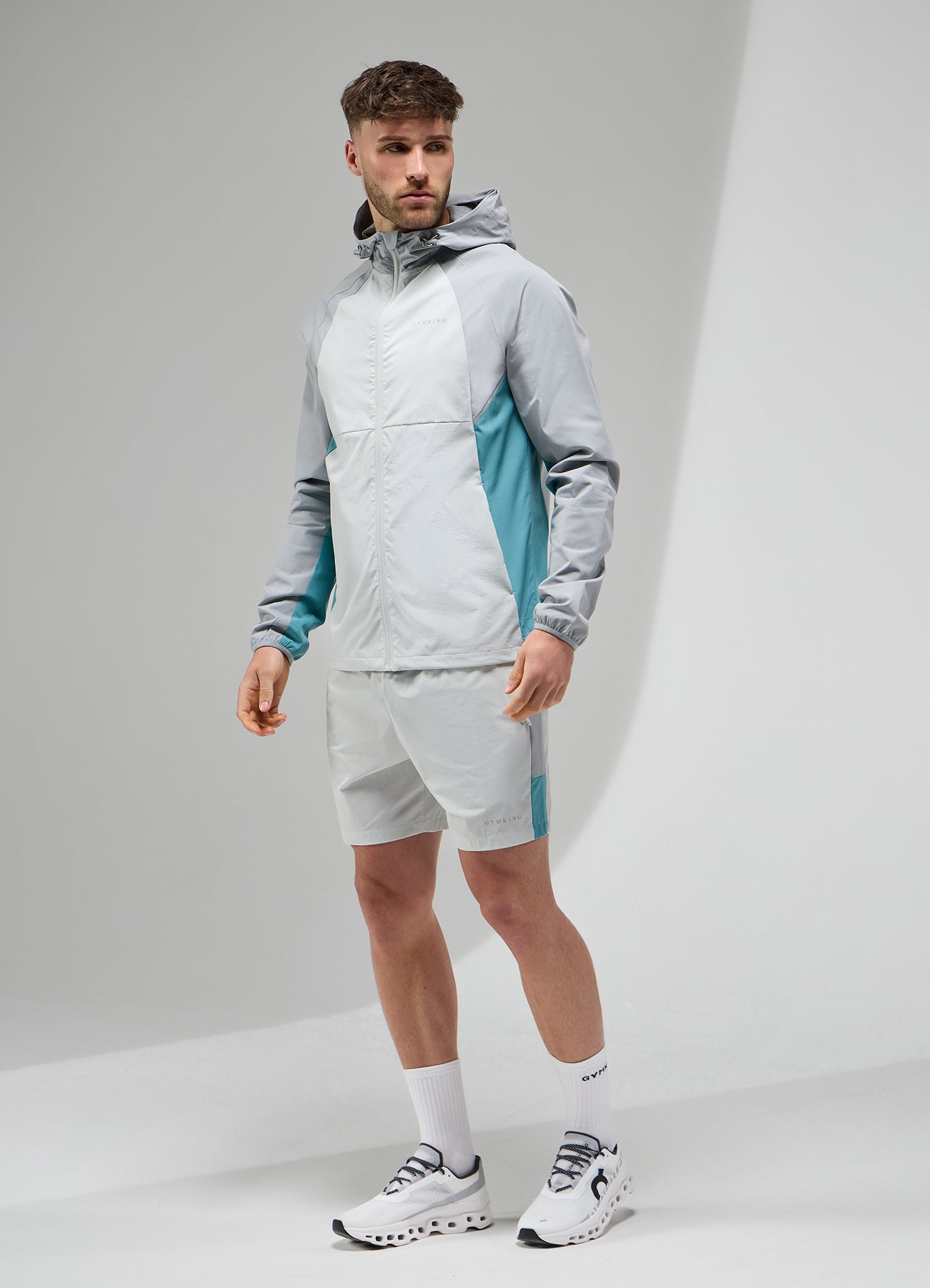 Gym King Focus Tracksuit Hood - Light Grey/Urban Grey