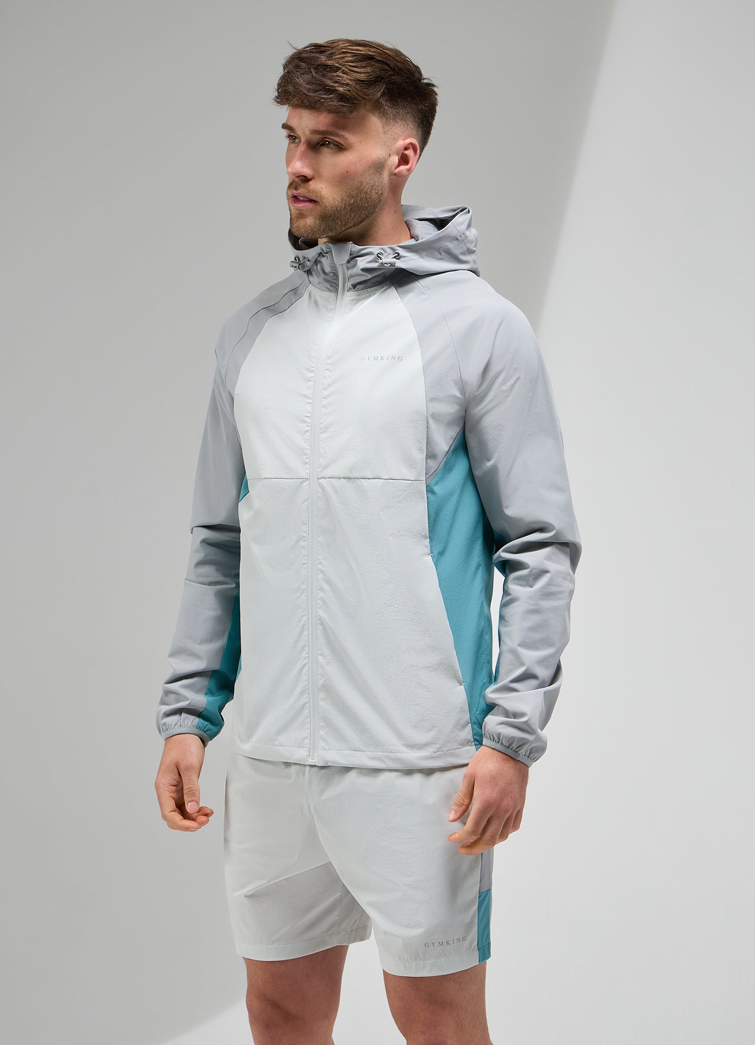 Gym King Focus Tracksuit Hood - Light Grey/Urban Grey