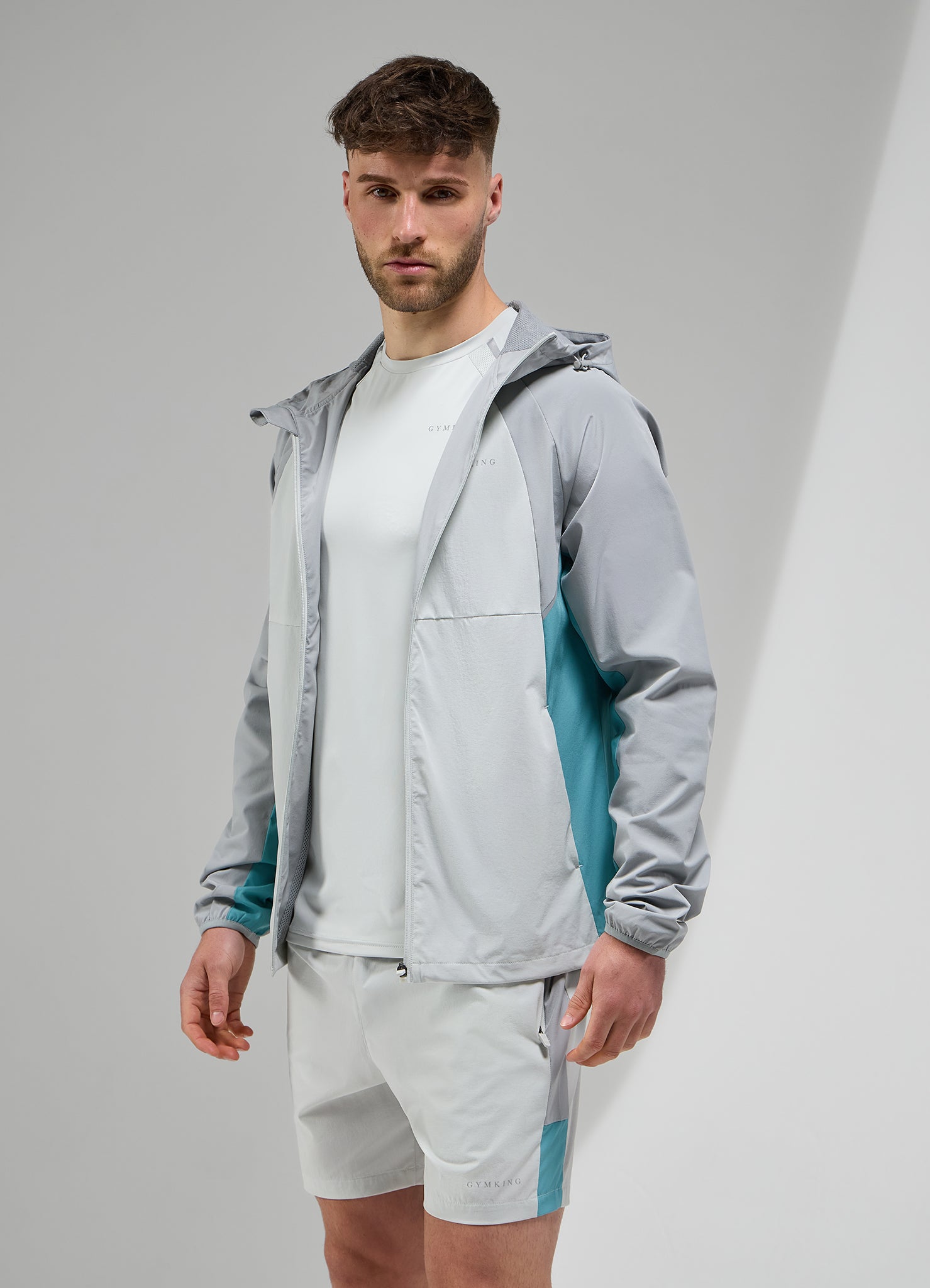 Gym King Focus Tracksuit Hood - Light Grey/Urban Grey