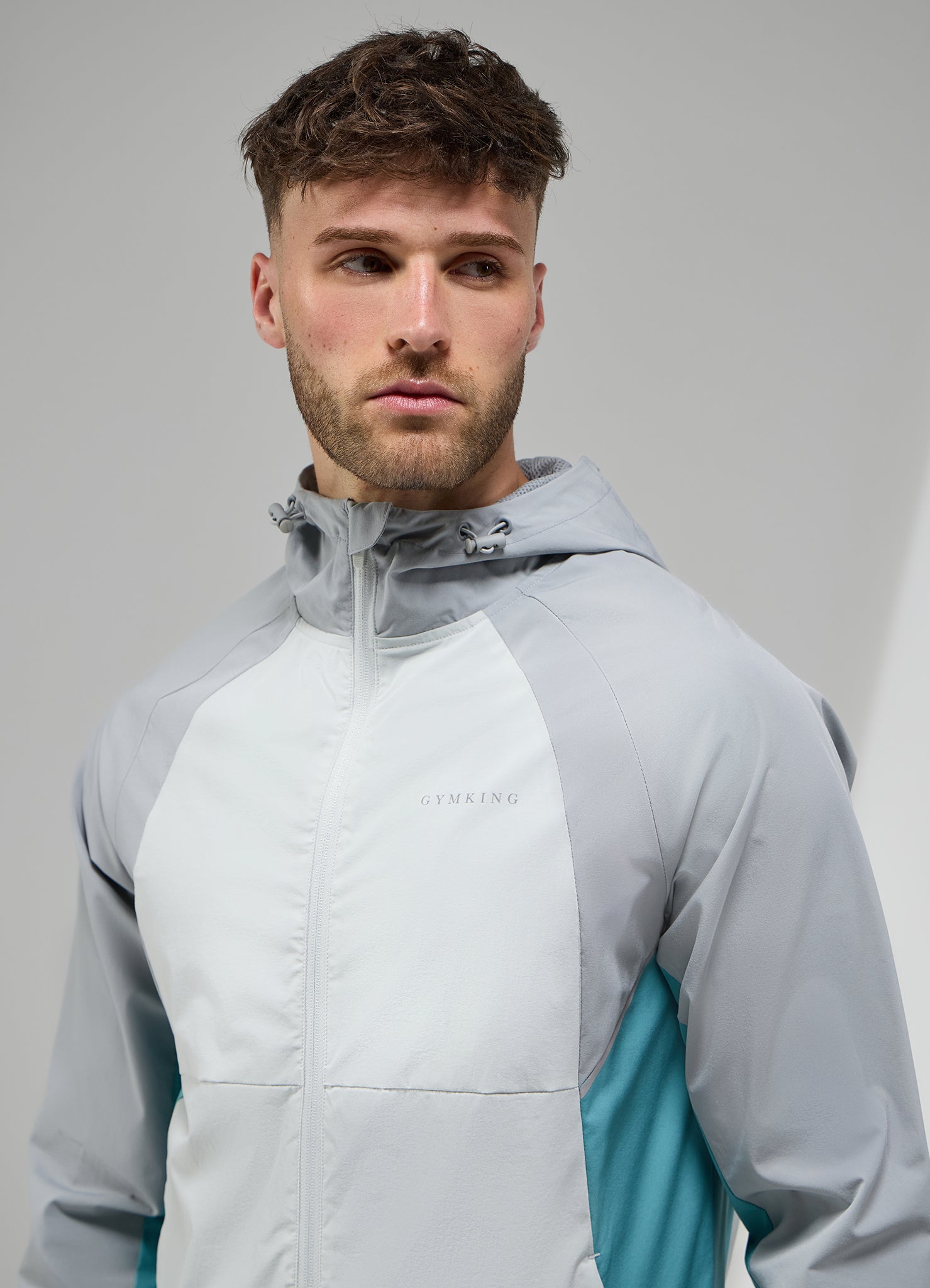 Gym King Focus Tracksuit Hood - Light Grey/Urban Grey
