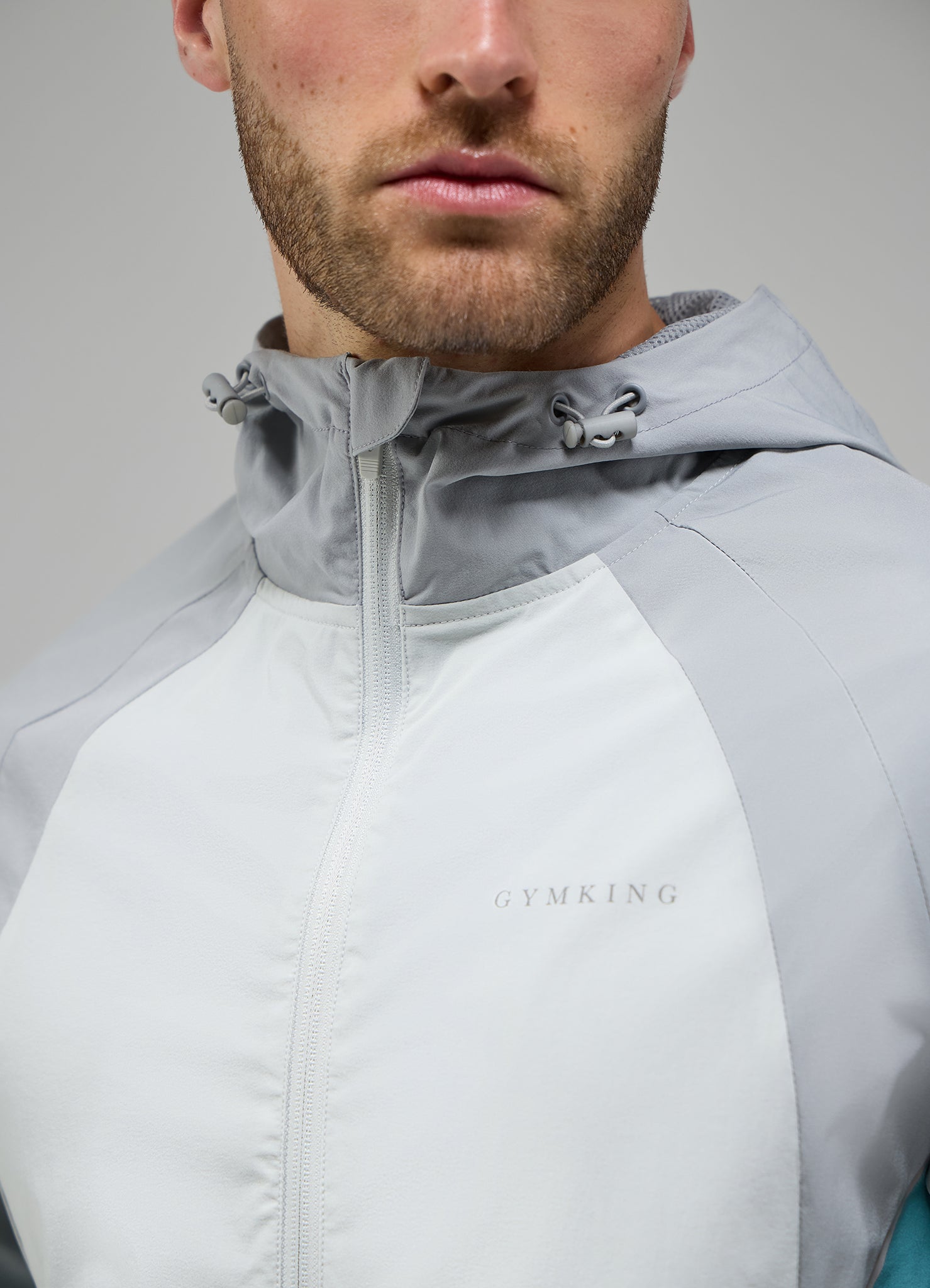 Gym King Focus Tracksuit Hood - Light Grey/Urban Grey