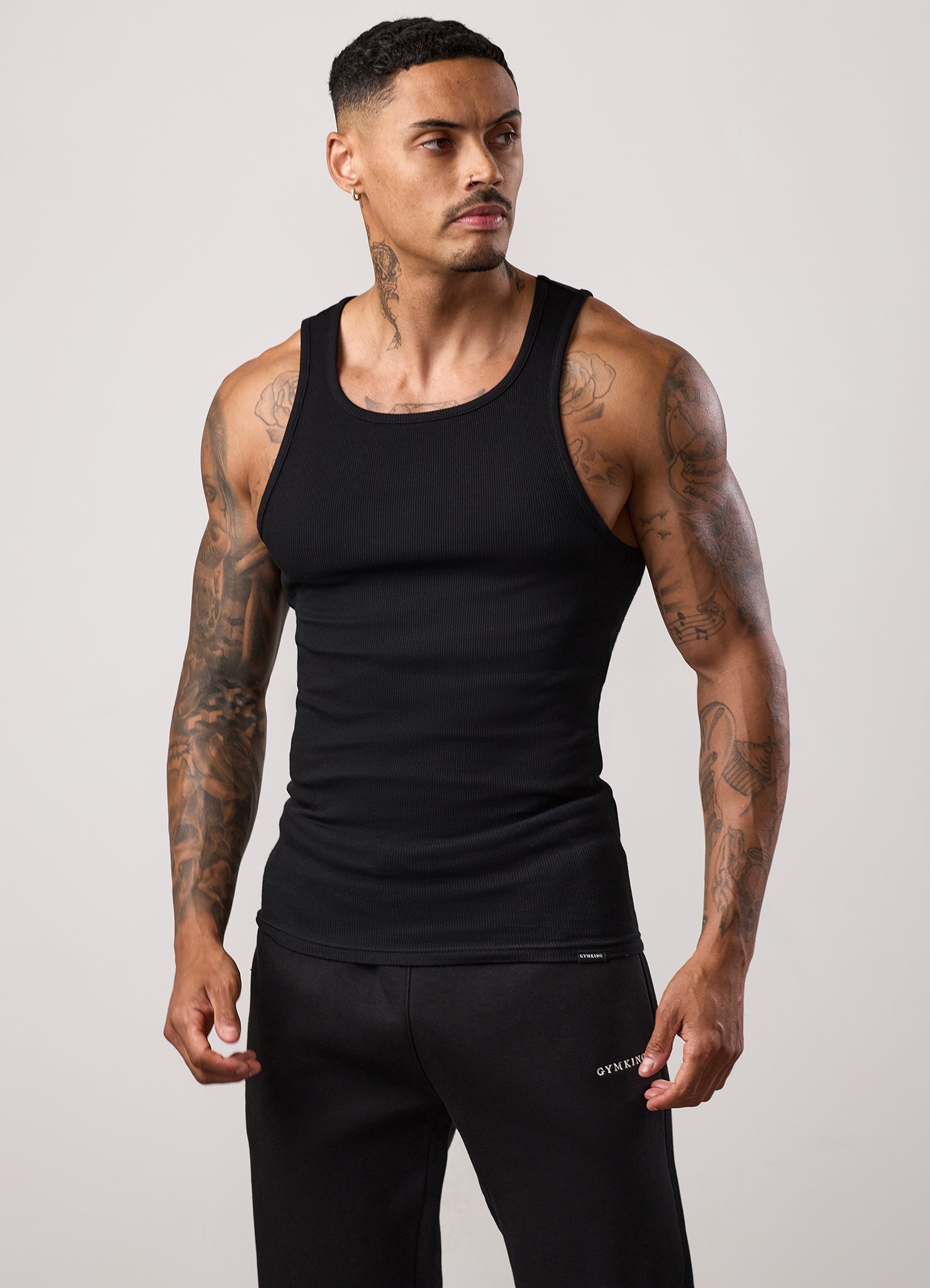 Gym King Fundamental Rib Vest - Black