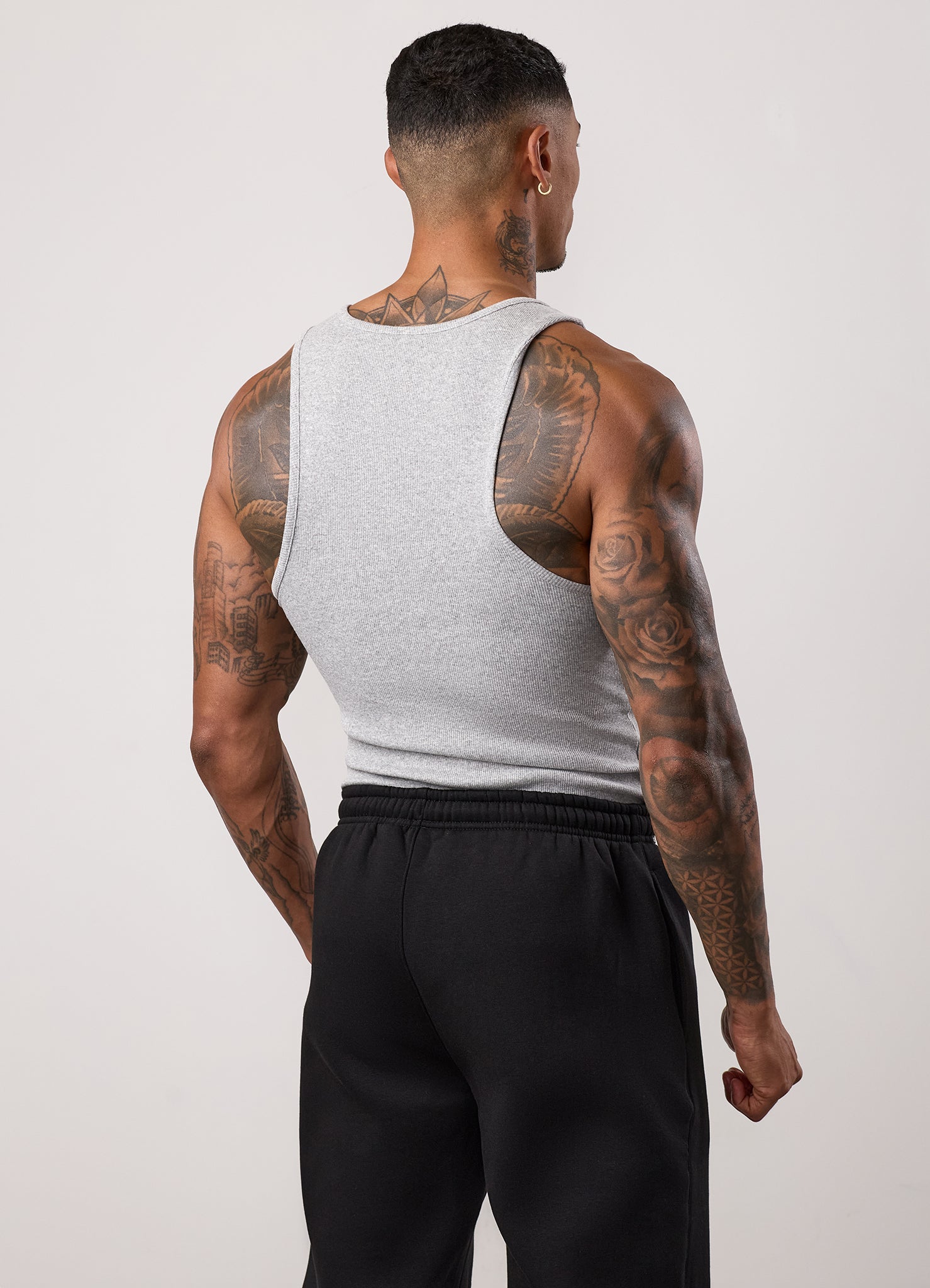 Gym King Fundamental Rib Vest - Grey Marl