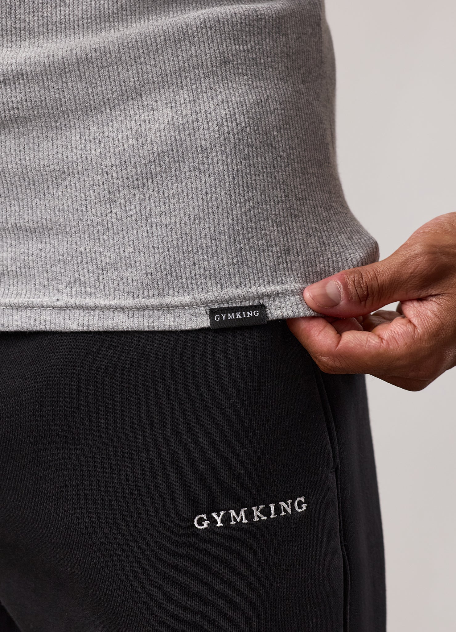 Gym King Fundamental Rib Vest - Grey Marl