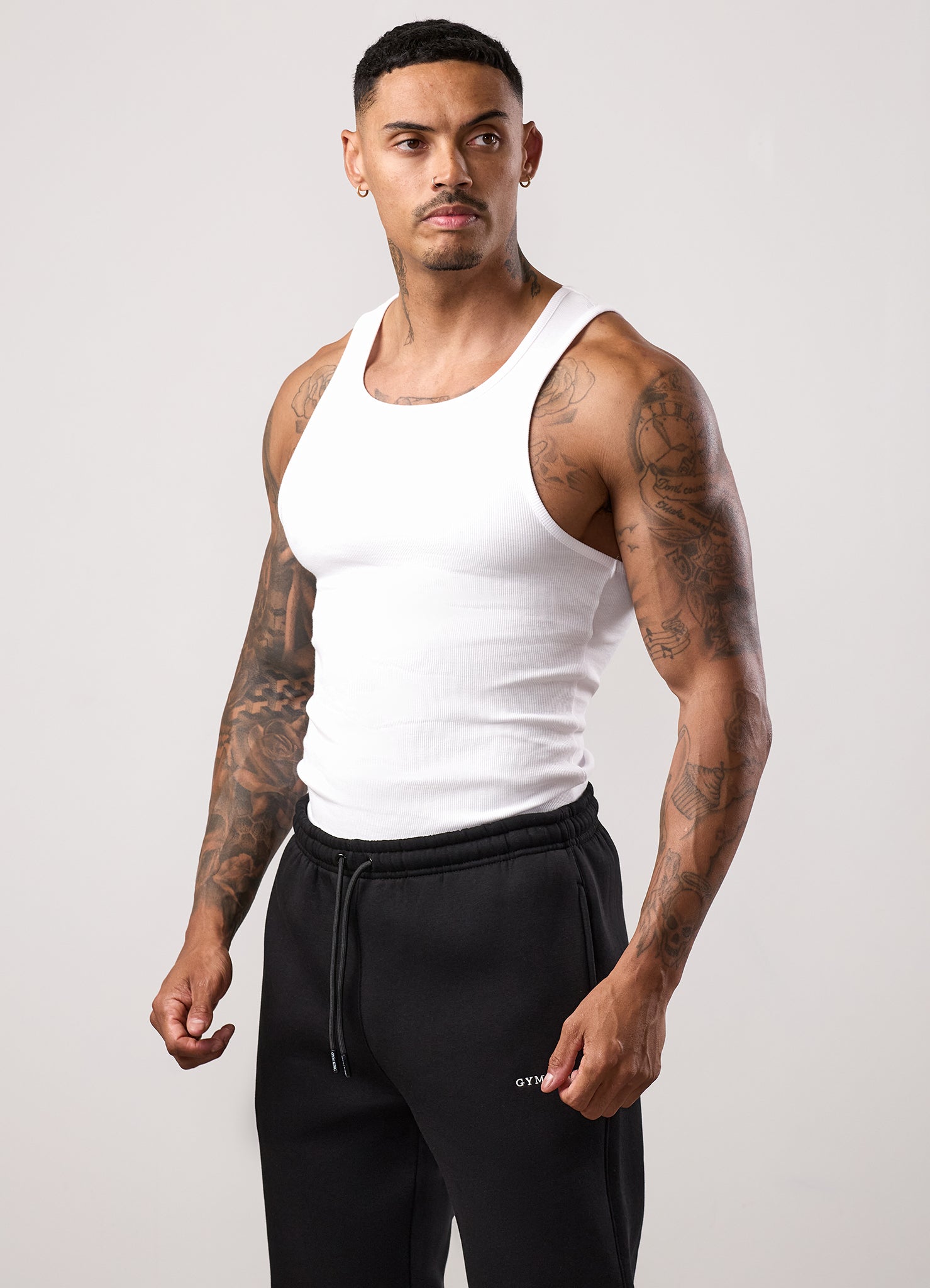 Gym King Fundamental Rib Vest - White