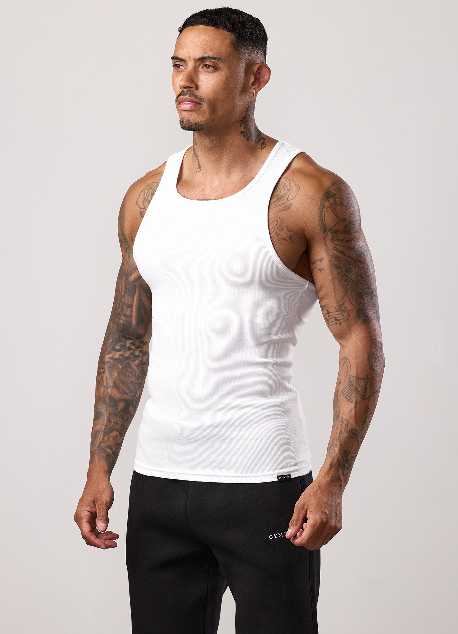 Gym King Fundamental Rib Vest - White
