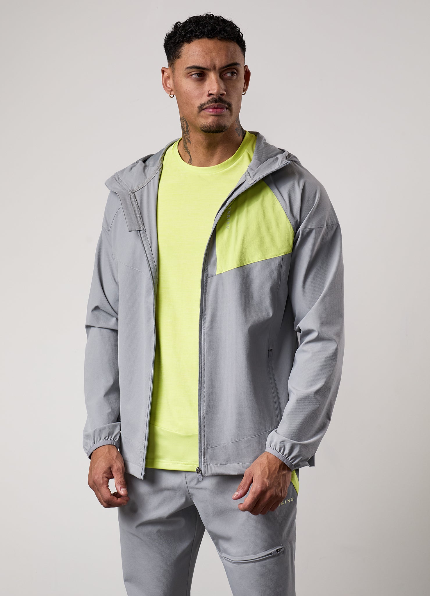 Gym King Fusion Tracksuit Top Silver Grey