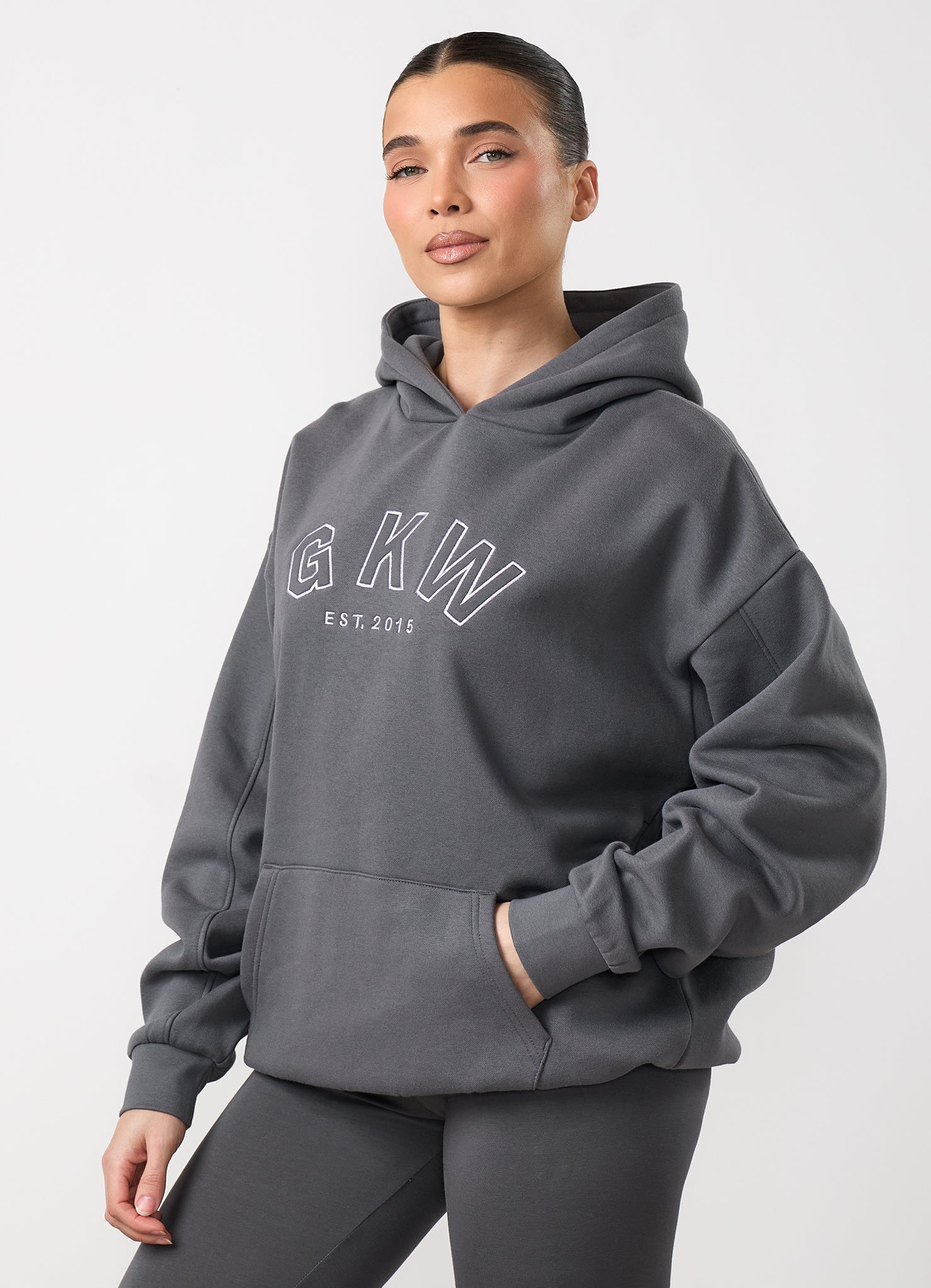 GKW Relaxed Fit Hoodie - Gunmetal Grey/Hyacinth