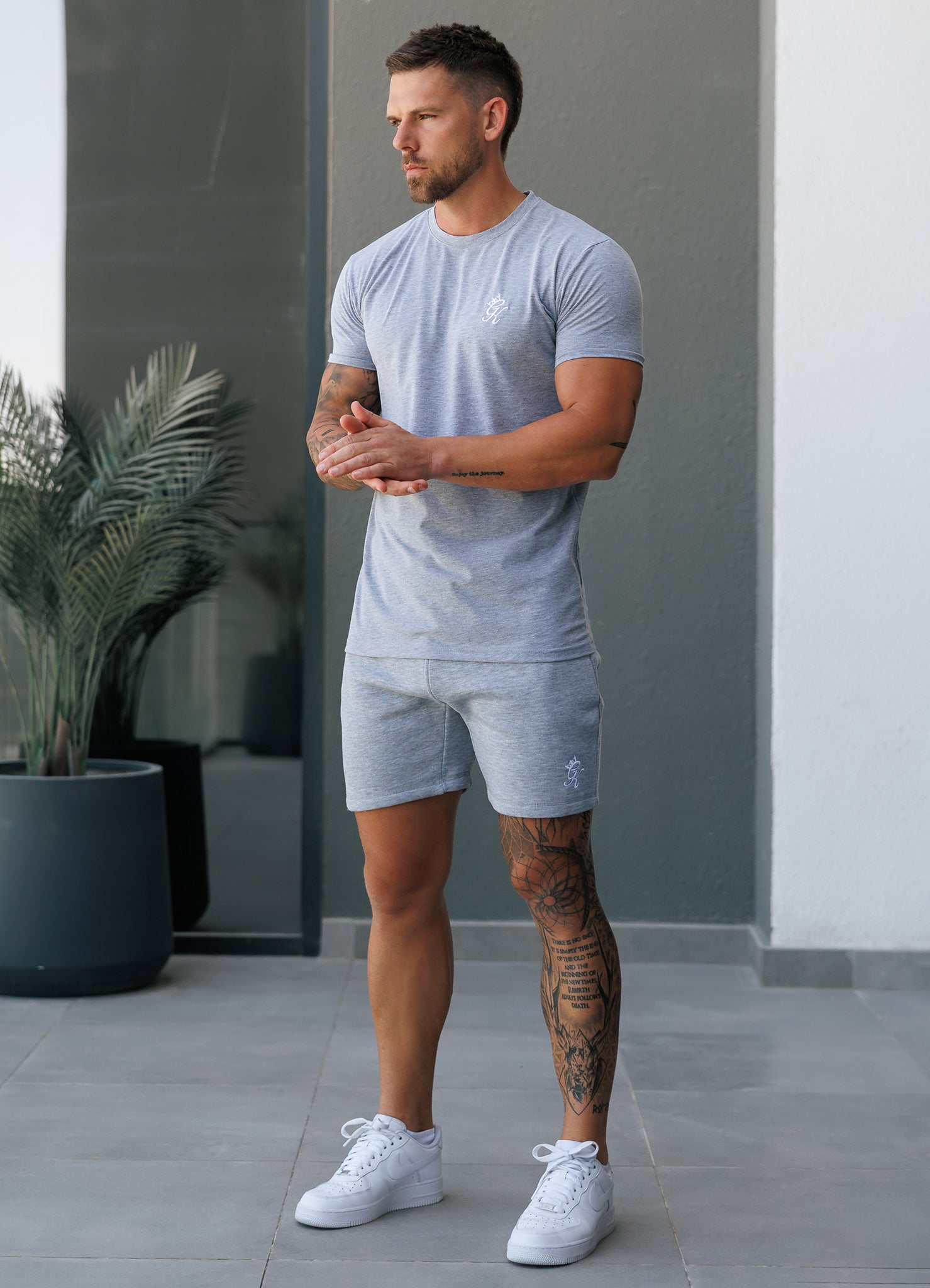 Gym King Fundamental Jersey Tee - Grey Marl