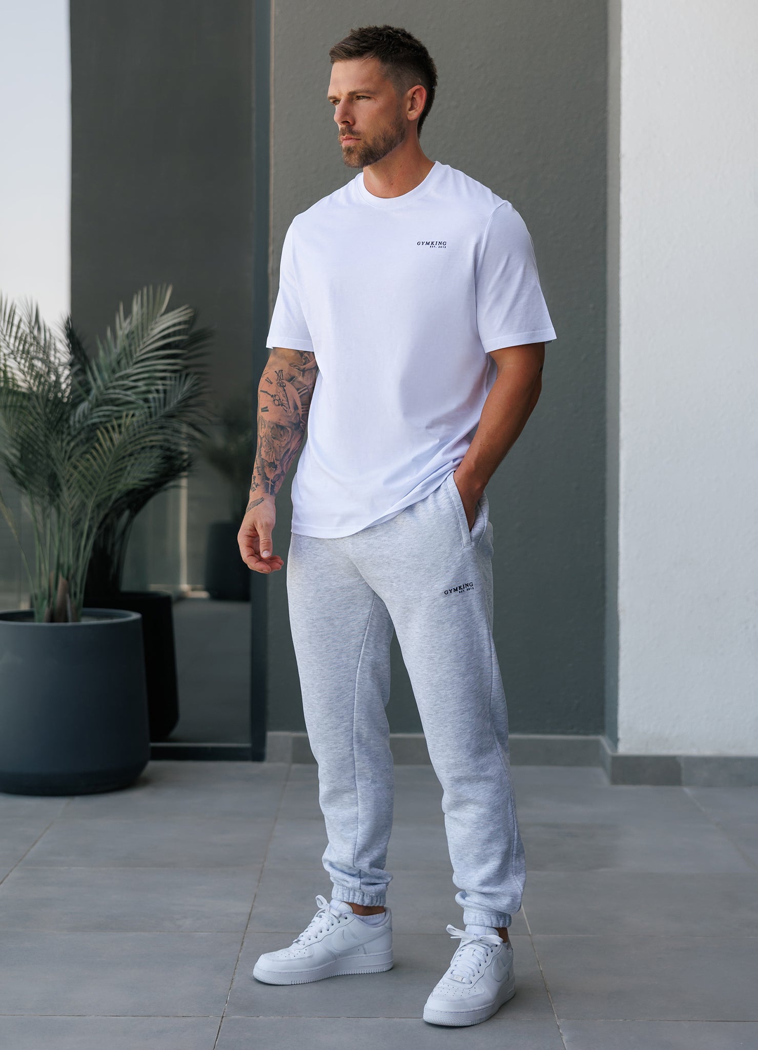 Gym King Established Regular Fit Tee - White