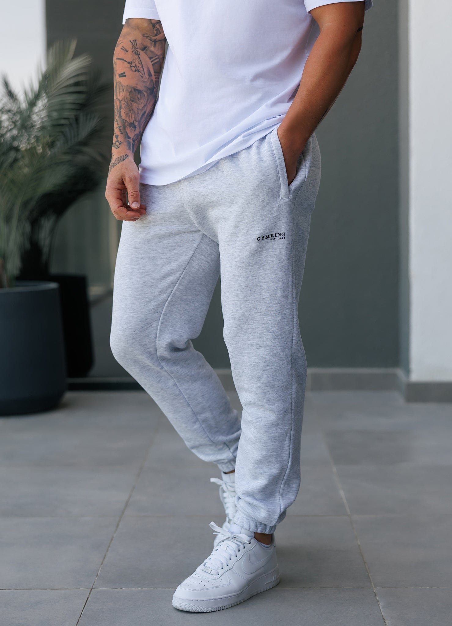Gym King Established Relaxed Fit Jogger - Snow Marl