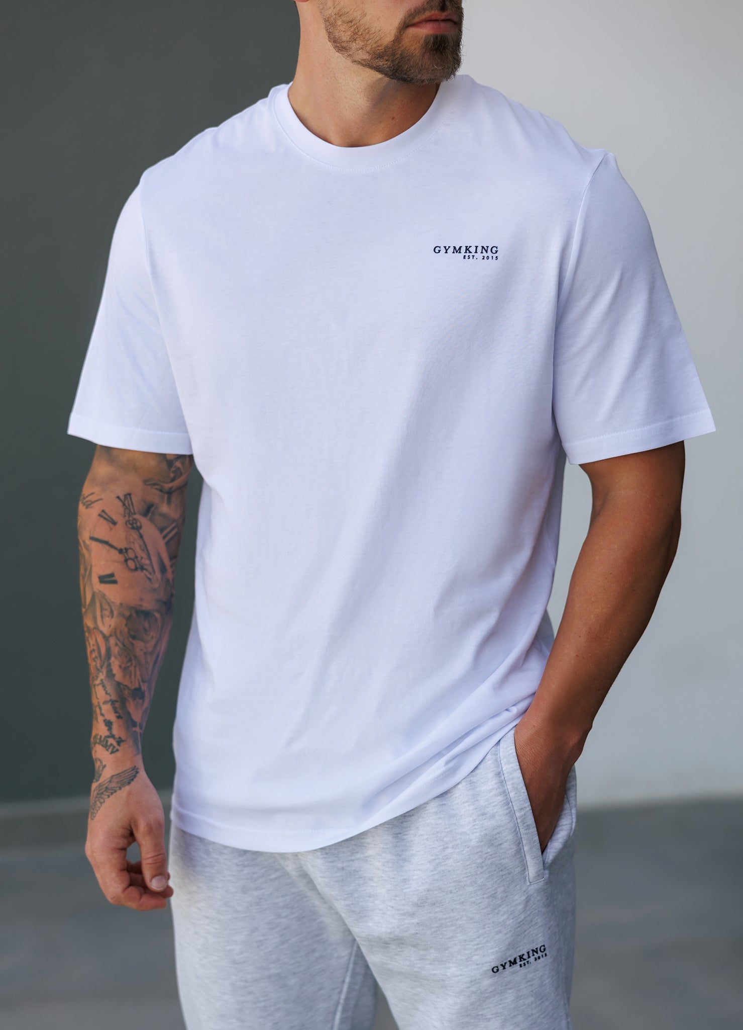 Gym King Established Regular Fit Tee - White