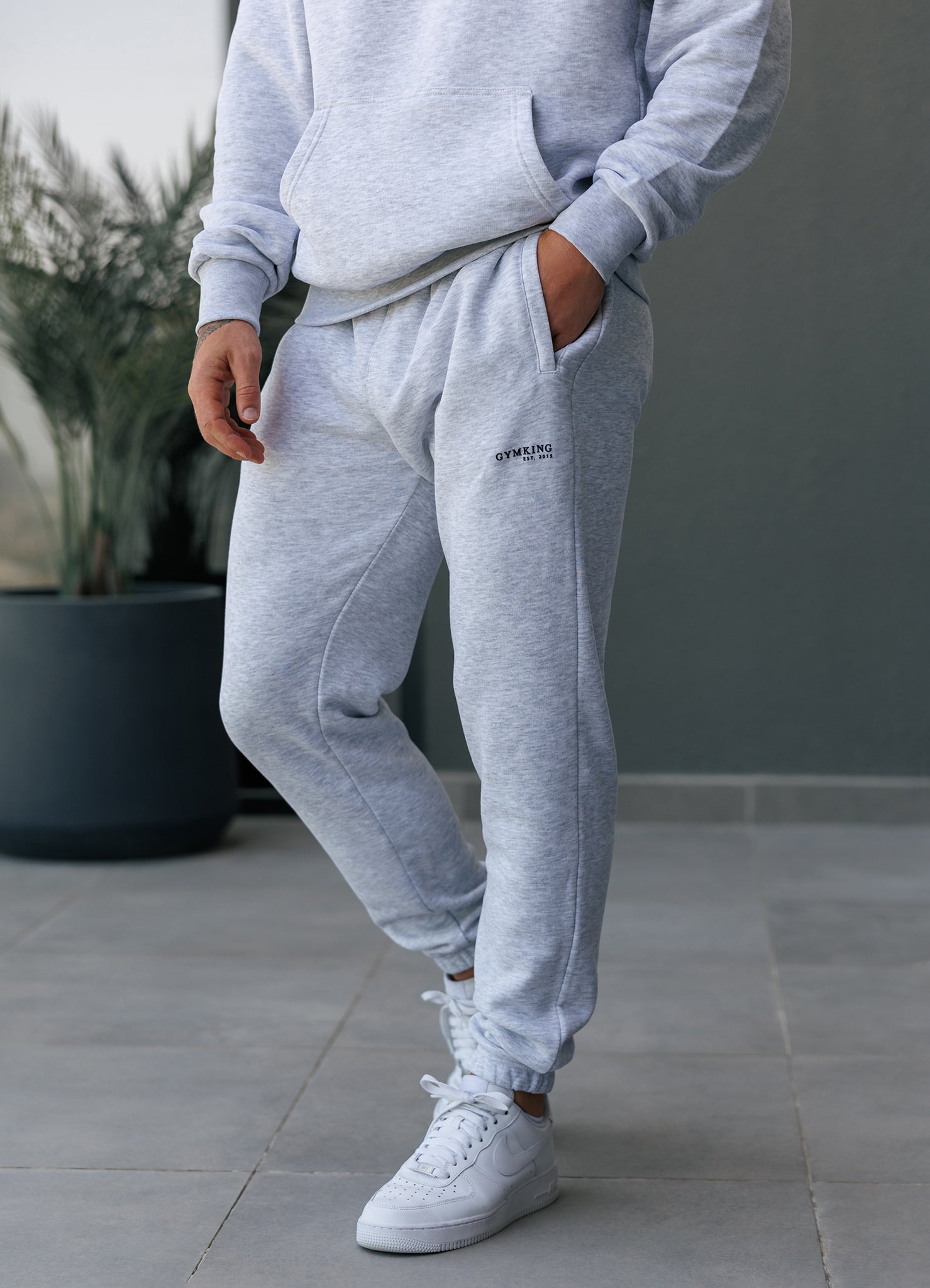Gym King Established Relaxed Fit Jogger - Snow Marl