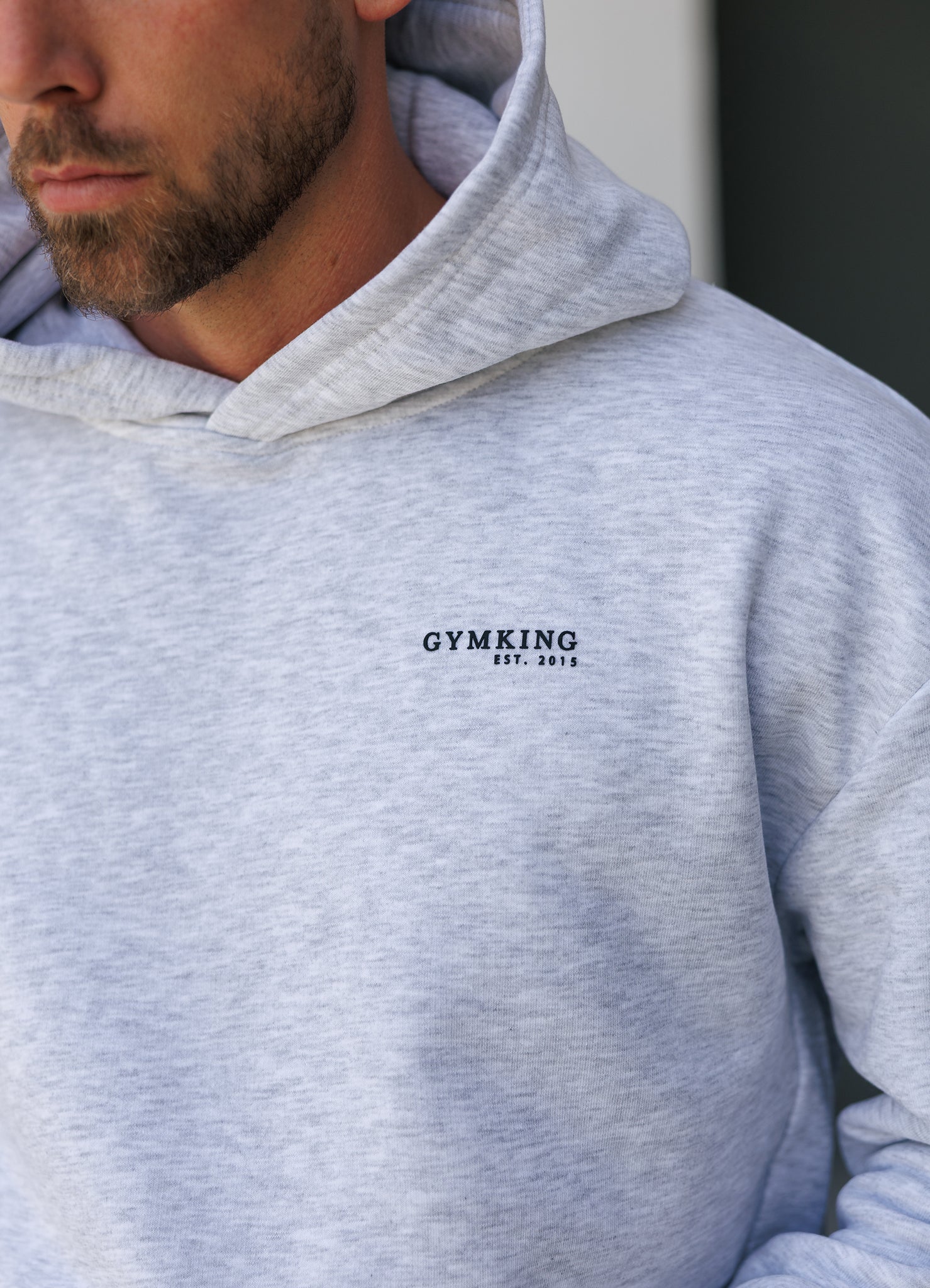Gym King Established Relaxed Fit Hood - Snow Marl