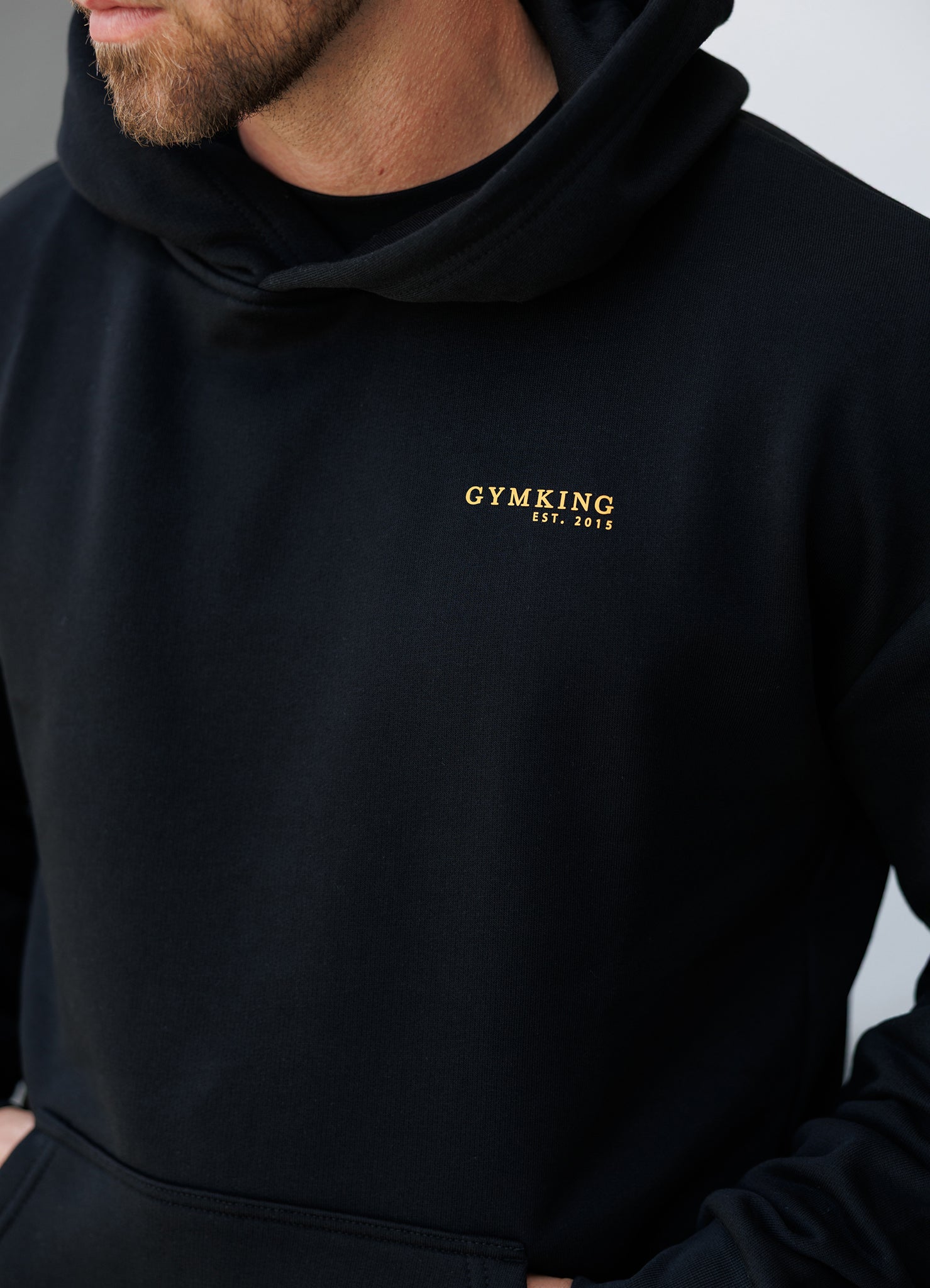 Gym King Established Relaxed Fit Hood - Black/Gold