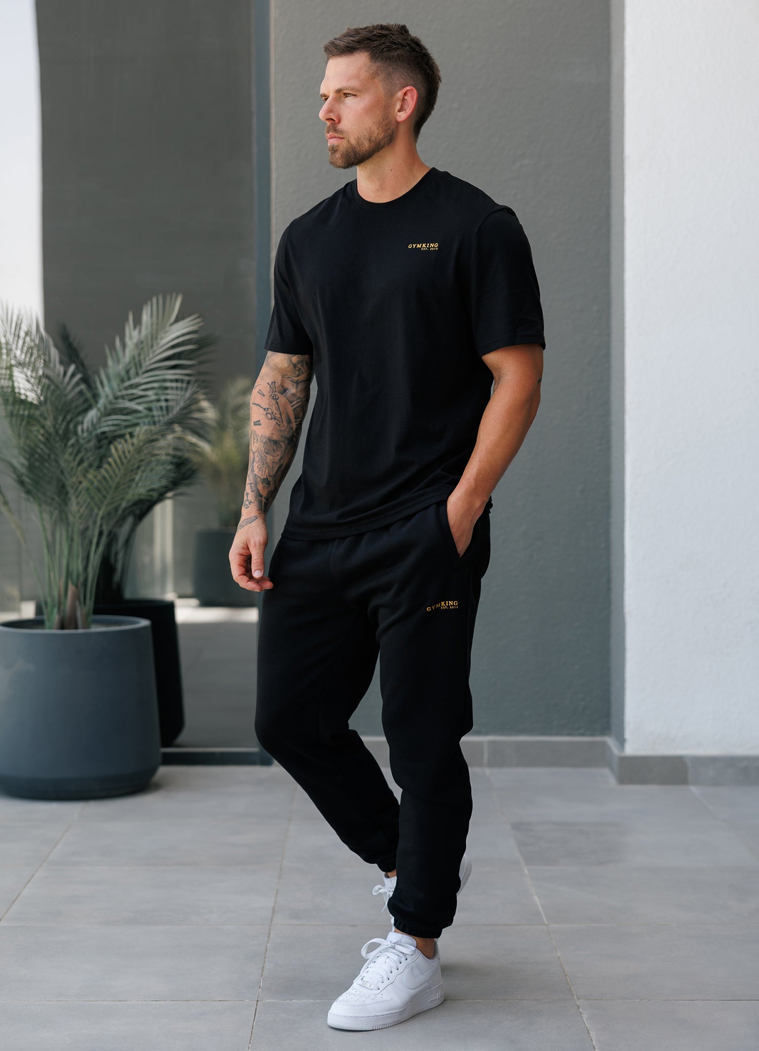 Gym King Established Regular Fit Tee - Black/Gold