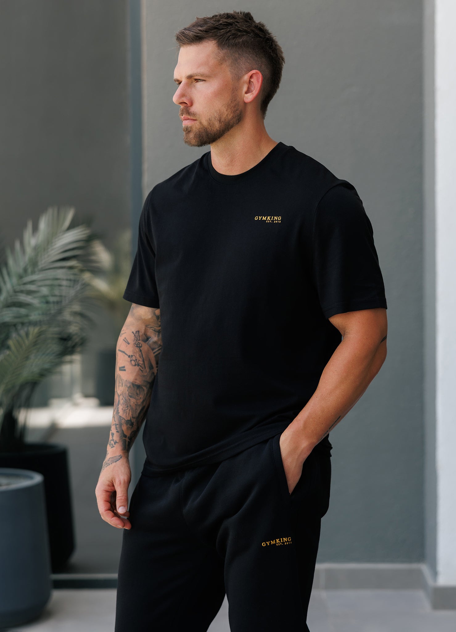 Gym King Established Regular Fit Tee - Black/Gold