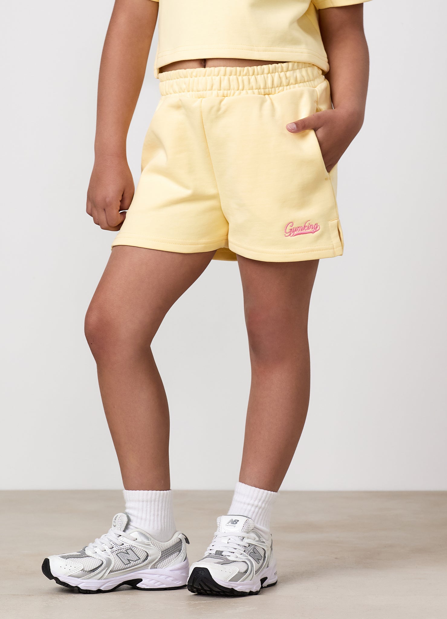 Gym King Older Kids Haze Loopback Short - Butter Yellow