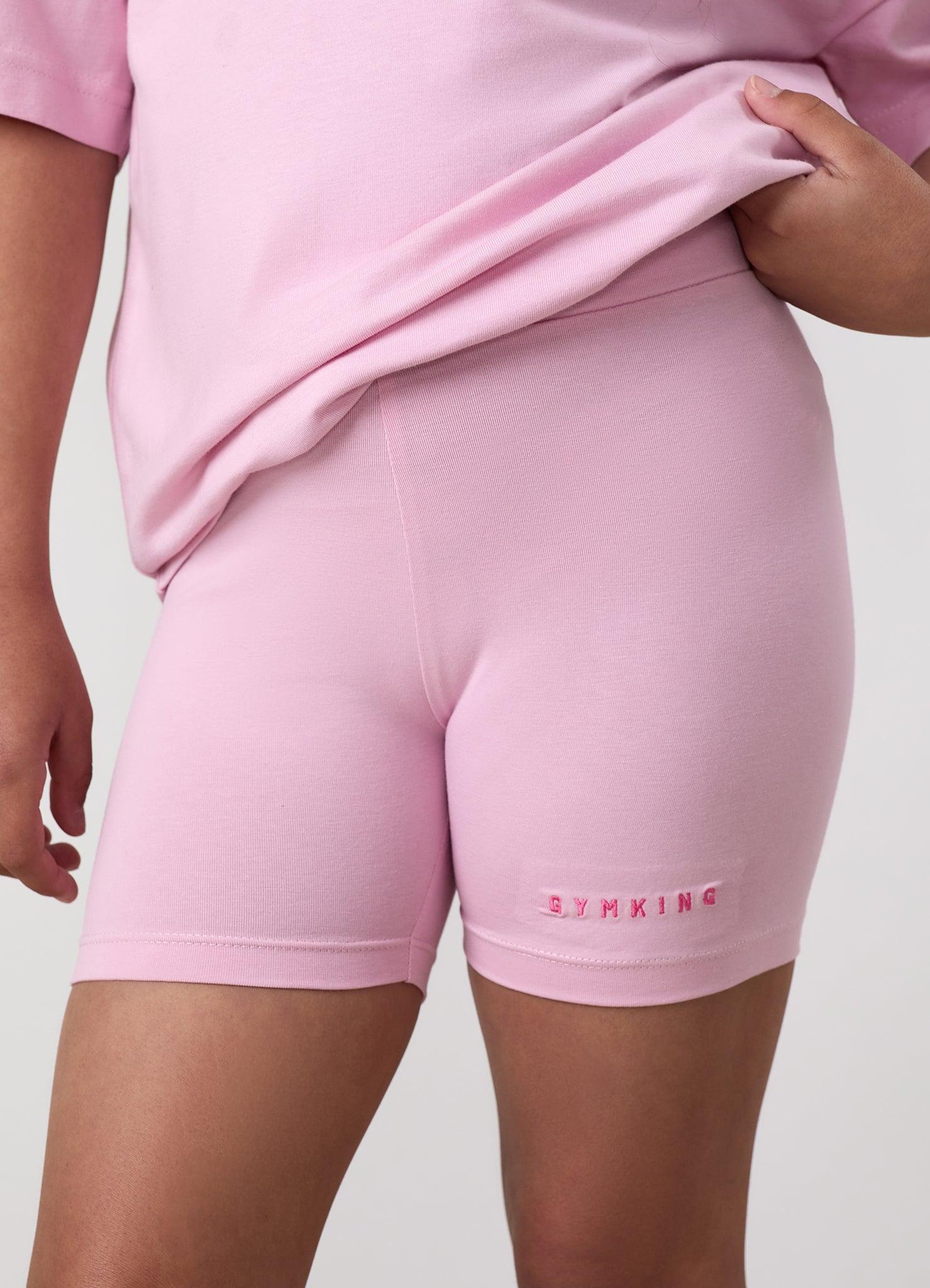 Gym King Older Kids Shadow 3" Jersey Short - Soft Pink