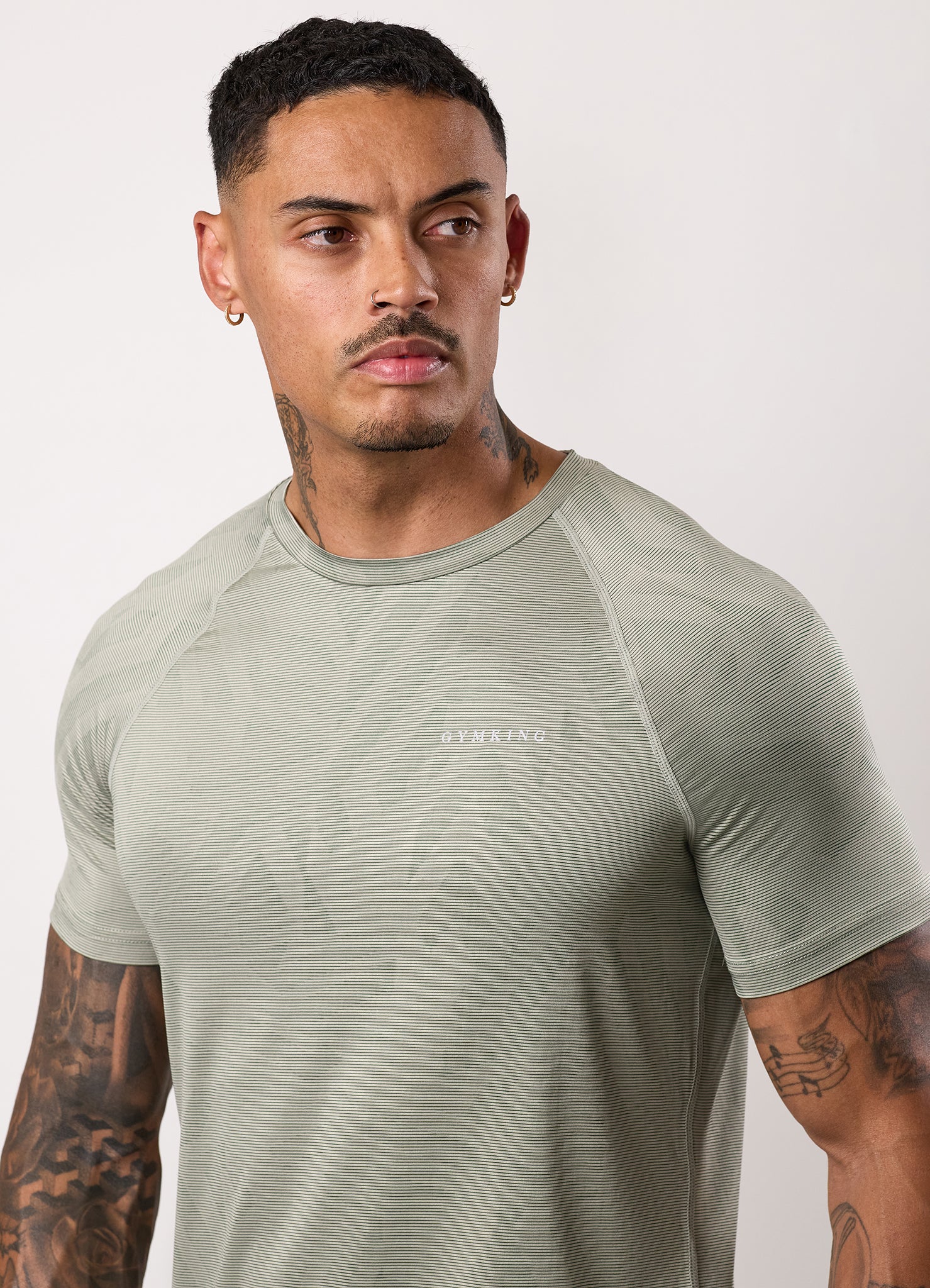 Gym King Limitless Abstract Knit Tee - Soft Khaki