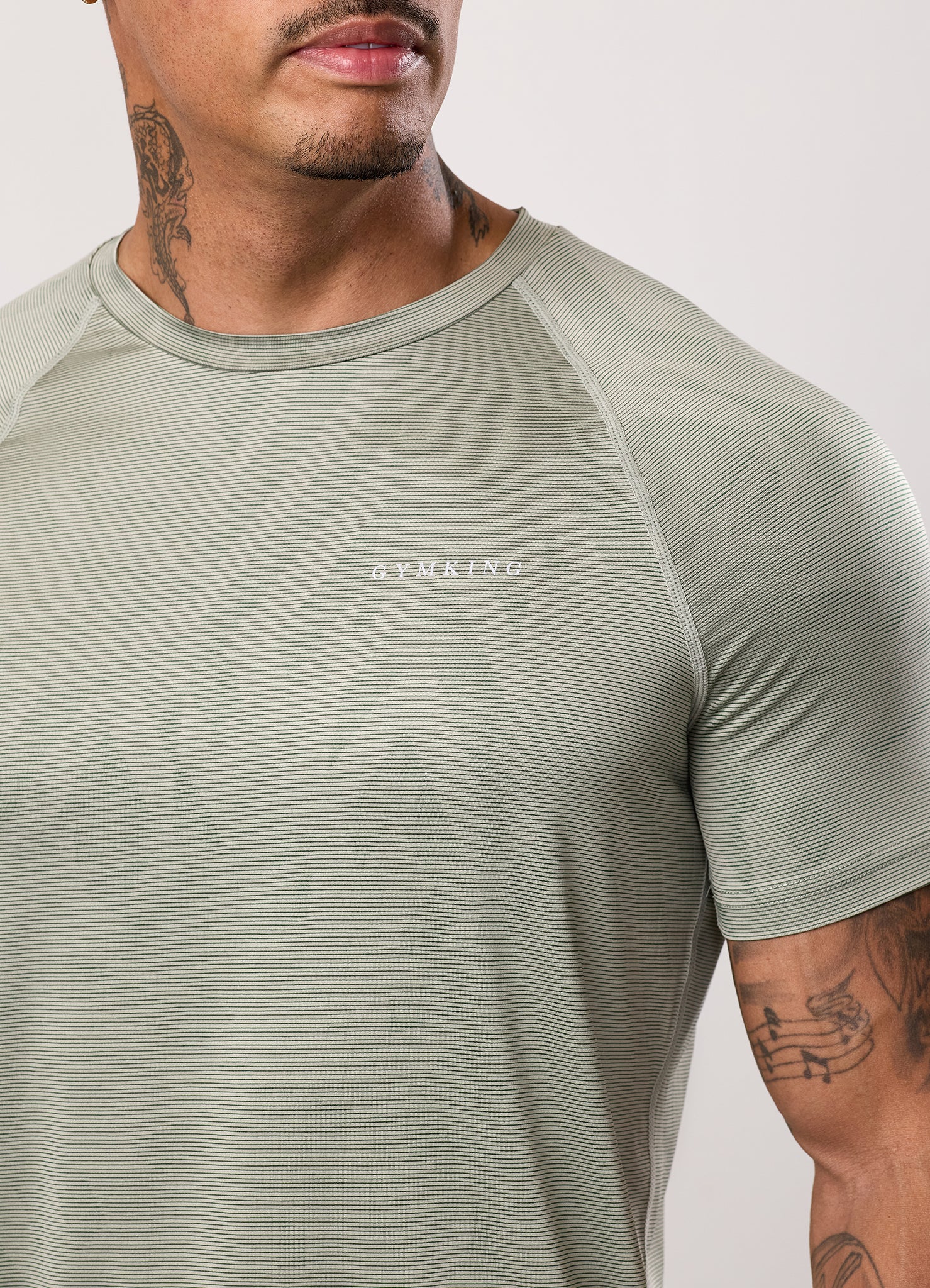 Gym King Limitless Abstract Knit Tee - Soft Khaki