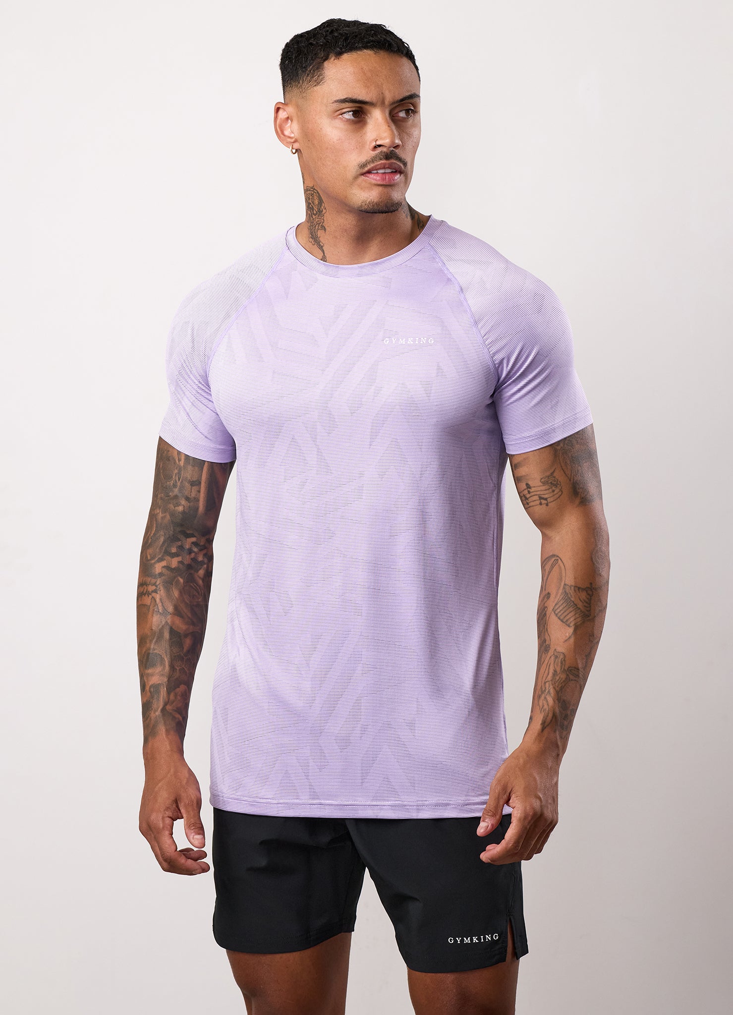 Gym King Limitless Abstract Knit Tee - Violet Sky