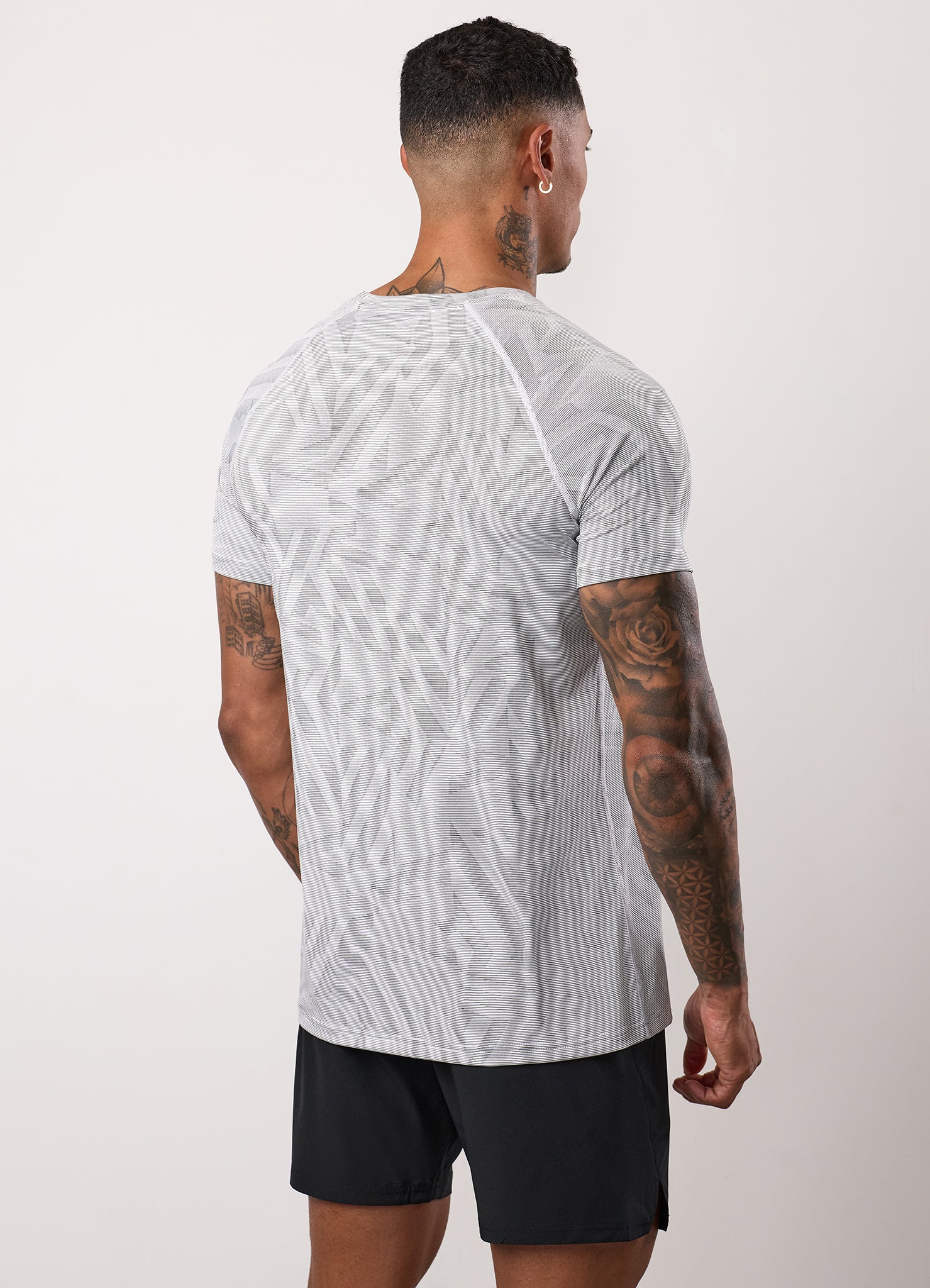 Gym King Limitless Abstract Knit Tee - White/Black