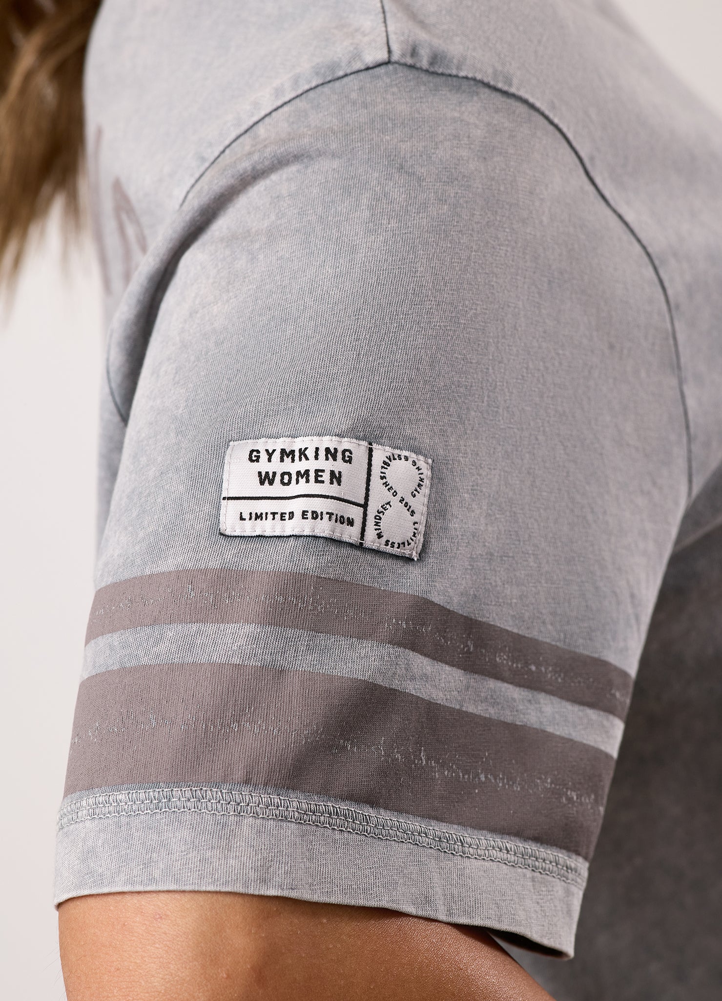 Gym King Limitless Jersey Boyfriend Tee - Washed Light Grey